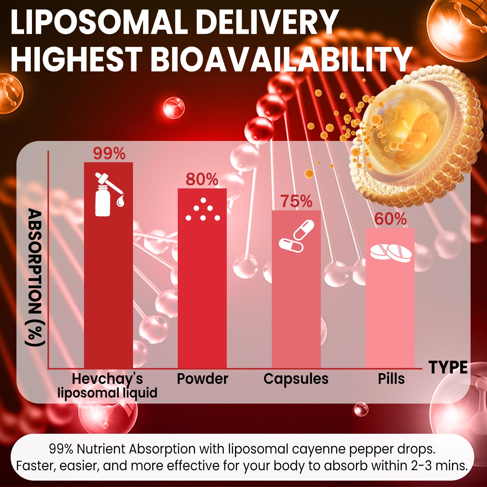 Cayenne Pepper Drops Liposomal Supplement Liquid + Hawthorn Berry, Vitamin D3 K2 Beet Root Powder, Ceylon Cinnamon, CoQ10, Turmeric Curcumin, Cayenne Pepper Extract - 2oz HevChay Au supplements