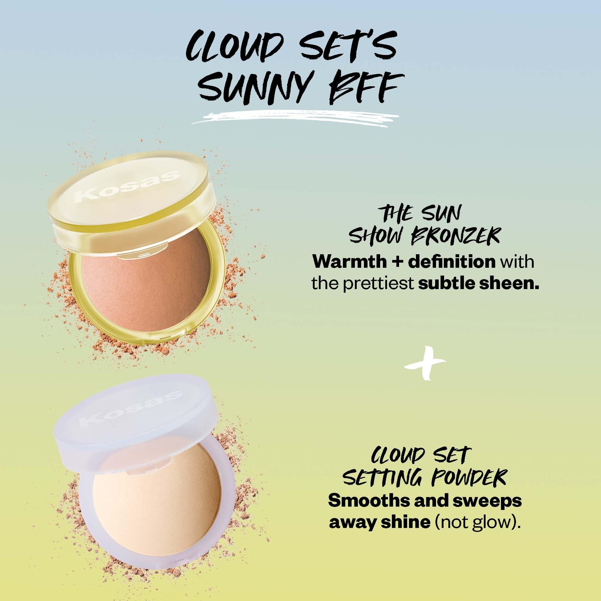 Kosas Sun Show Glowy Warmth Baked Bronzer - Contouring Powder for Cheekbones, Nose & Jawline - Enriched with Concentrated Fatty Acids - Talc-Free, Vegan & Hypoallergenic - Waves Kosas Au supplements