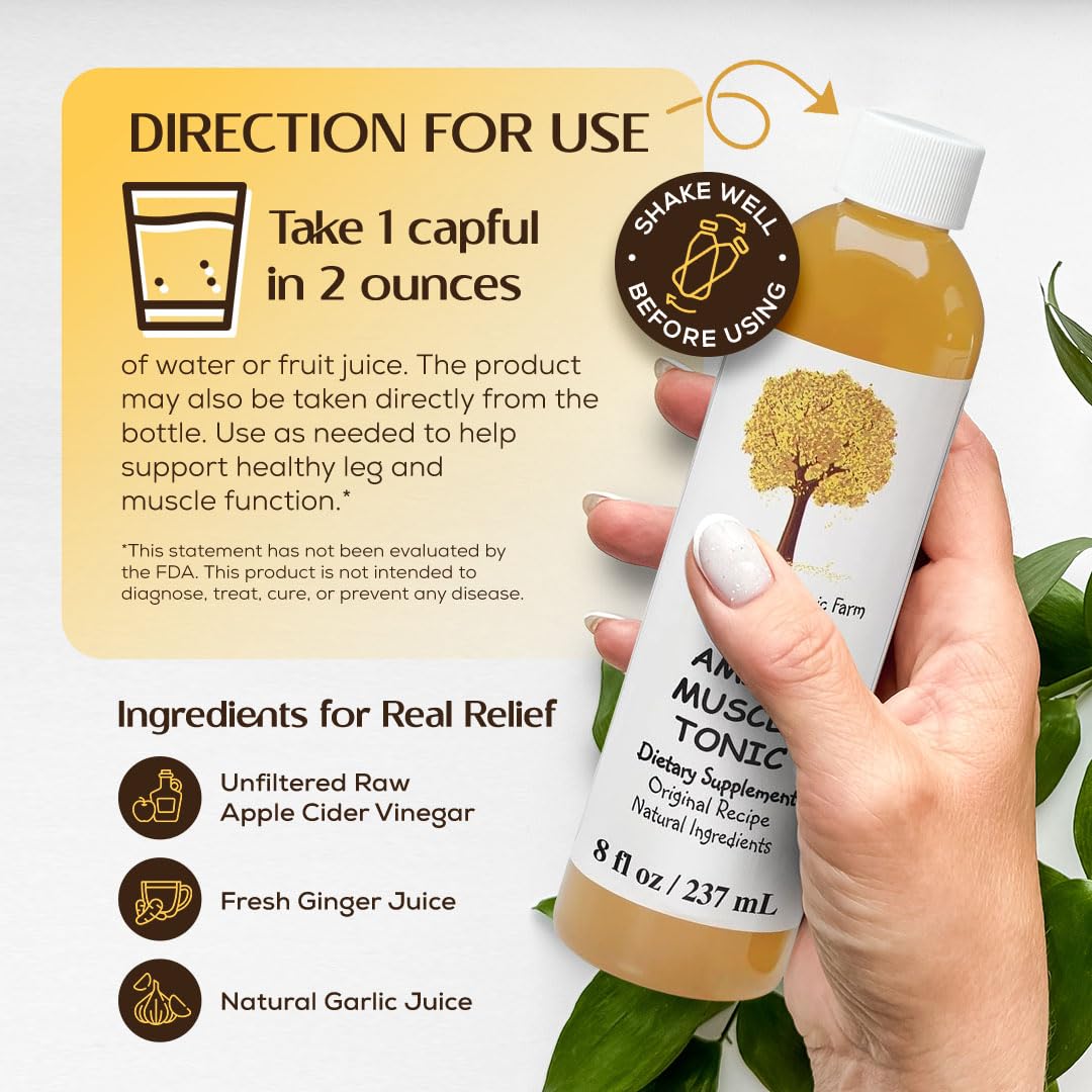 Caleb Treeze Old Amish Muscle Tonic 8 fl oz, Leg Cramps Relief, Foot Cramps Relief, Restless Legs, Muscle Cramps & Spasm Relief Caleb Treeze Au supplements