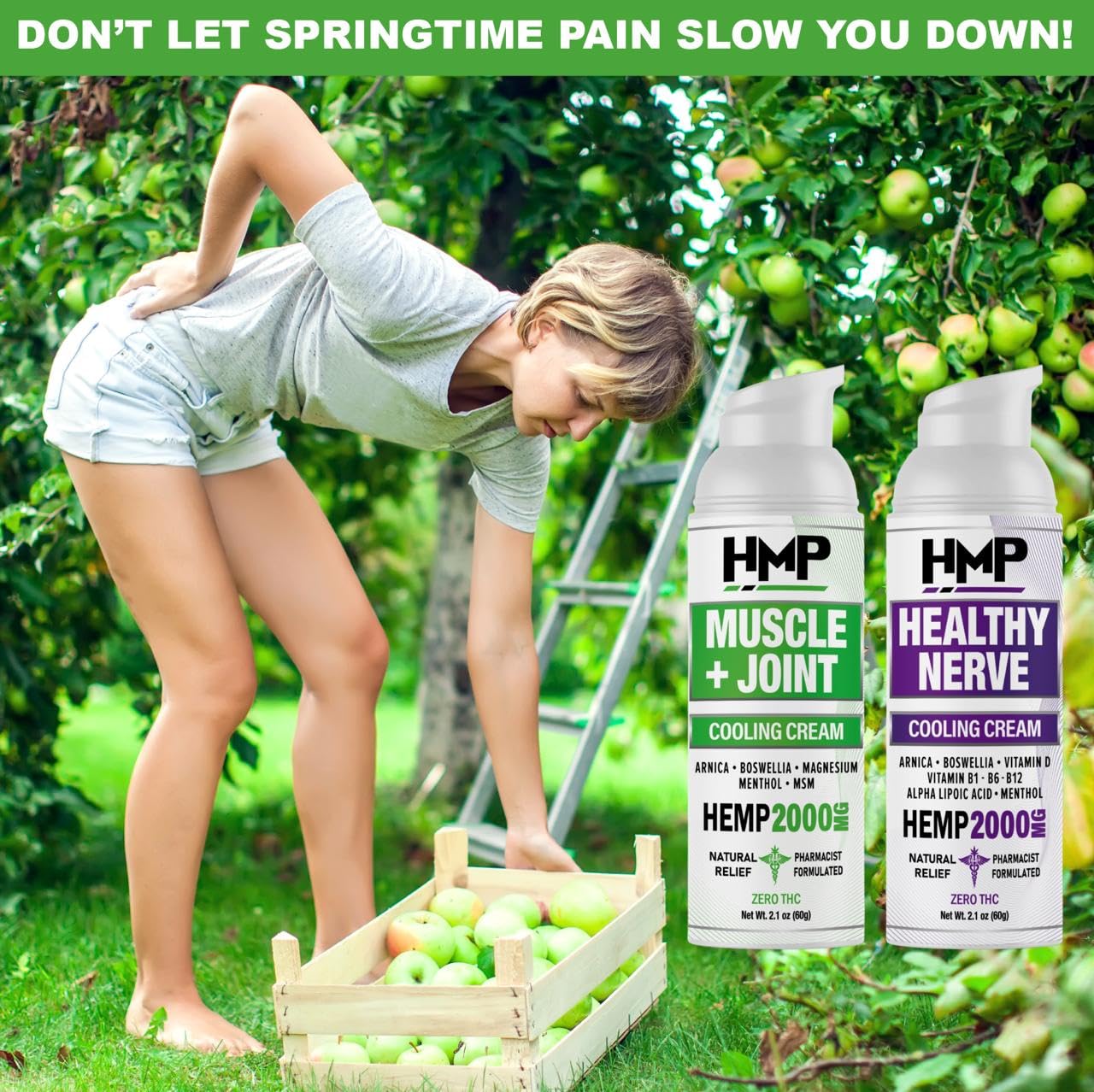 HMP BRANDS Hemp Cream Muscle & Joint Support 2000MG Hemp Discomfort Relief Formula w Menthol Ideal for Knee Muscle Joint Back Shoulder Elbow Maximum Joint Support, Natural Formula Made in USA (3 Pack) HMP BRANDS Au supplements