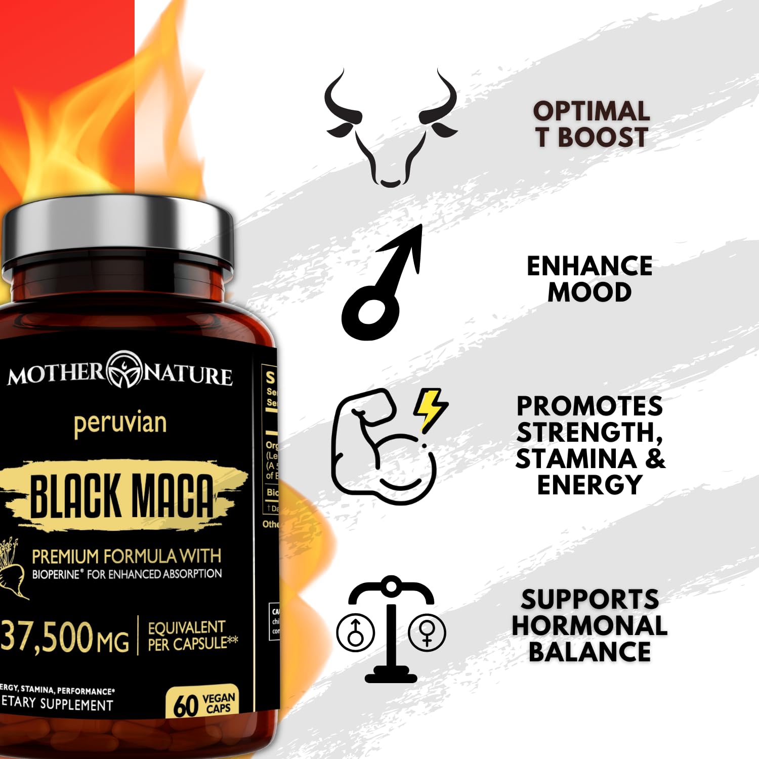 Powerful Maca Blend for Men – Black, Red & Yellow Maca Capsules | Supports Energy, Stamina & Endurance | Promotes Hormonal Balance & Vitality Mother Nature Organics Superfoods for Organic Living Au supplements