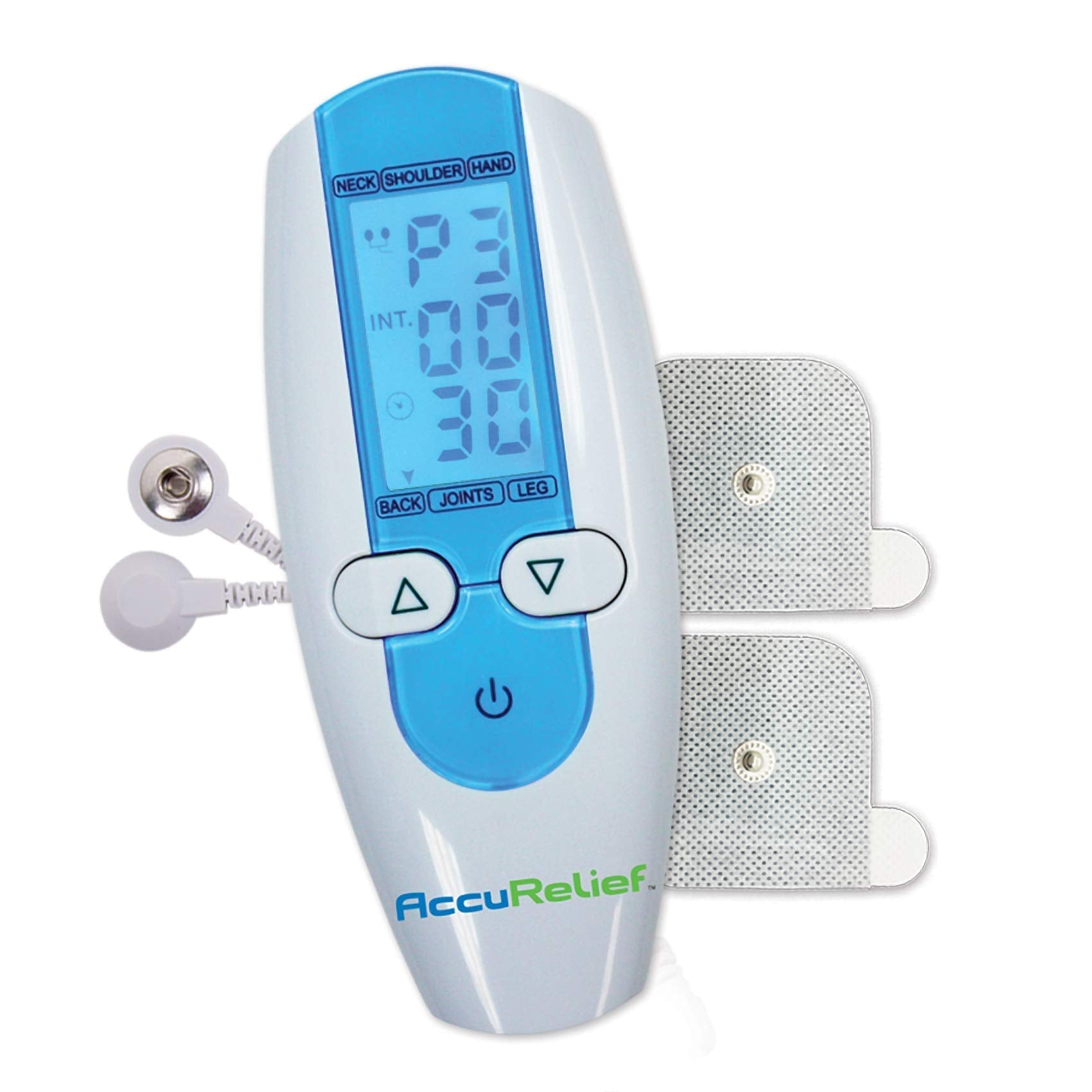AccuRelief TENS Unit Muscle Stimulater Pain Relief System - Electric Muscle Stimulator with Electrodes for Neck, Back, and Full Body, White and Blue AccuRelief Au supplements