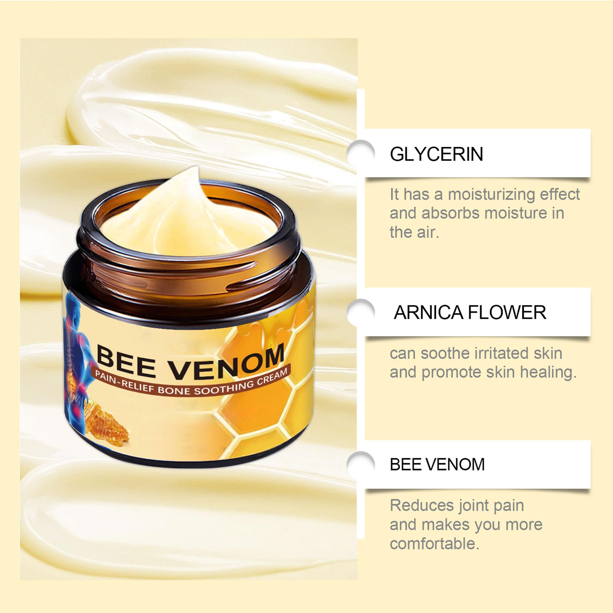 Liwoci Bee Venom Cream-Suitable for Neck, Waist, Back, Hands, Feet and Leg Joint Pain Care Liwoci Au supplements