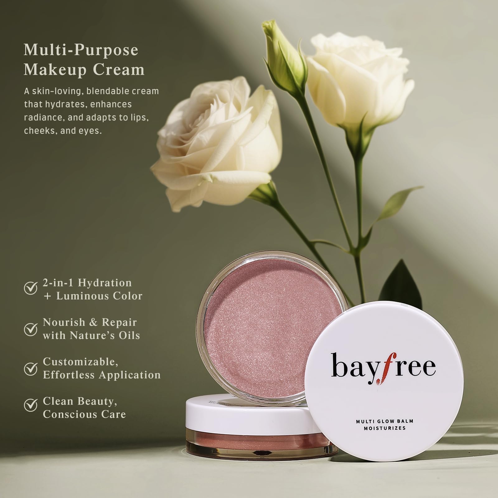 bayfree Multi Glow Balm, Cream Blush for Cheeks, Blush Balm Face Makeup, Radiant Finish, Hydrating, Creamy, Lightweight & Blendable Color, Face Makeup 0.63 Oz bayfree Au supplements