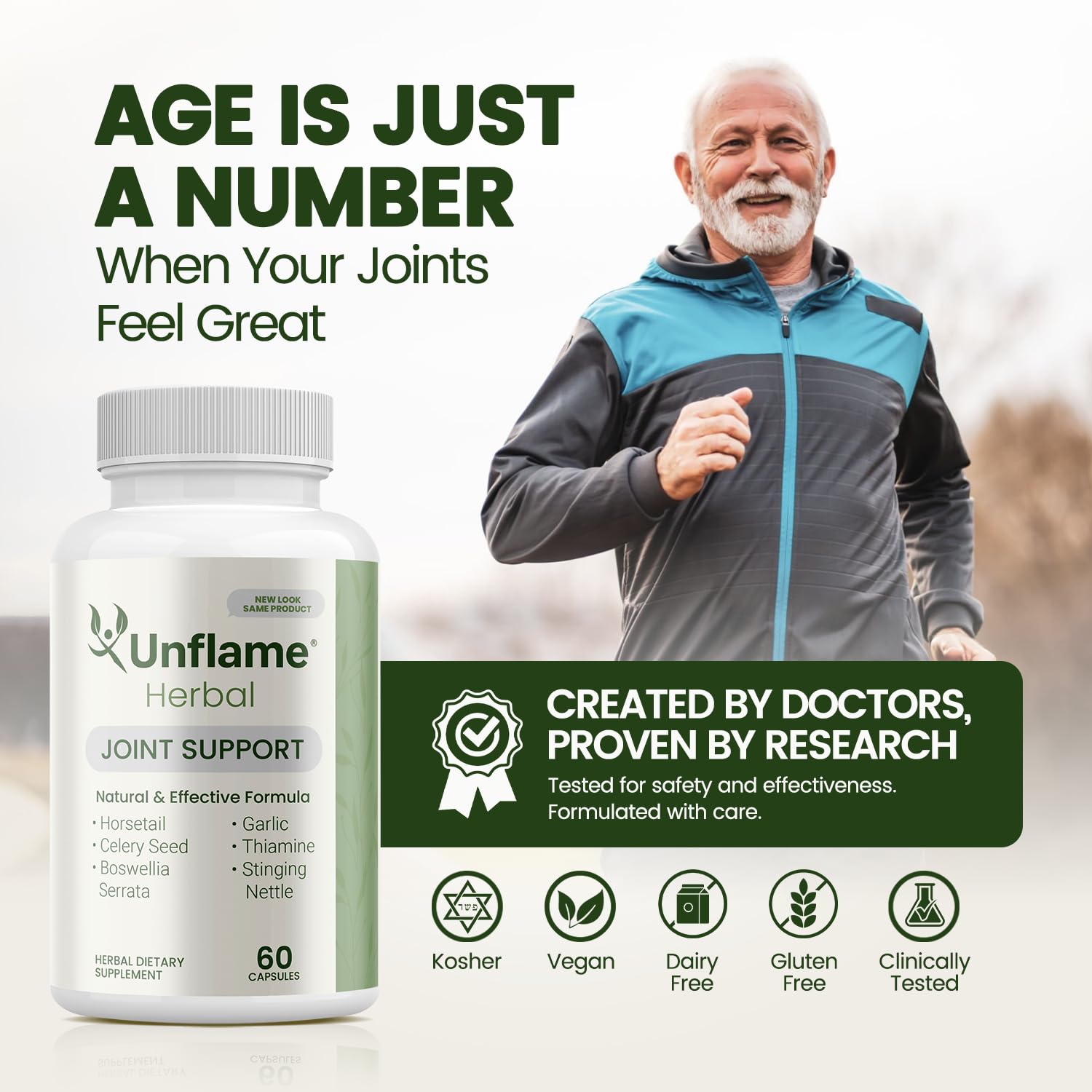 Unflame Herbal Supplement – Botanical Support for Joints, Back, and Muscles – 60 Capsules – Natural Herbal Blend – Dietary Supplement Unflame Au supplements