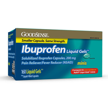 GoodSense Ibuprofen Mini Liquid-Gels, 200 mg, Liquid-Filled Capsules, Pain Reliever and Fever Reducer, 160 Count GoodSense Au supplements