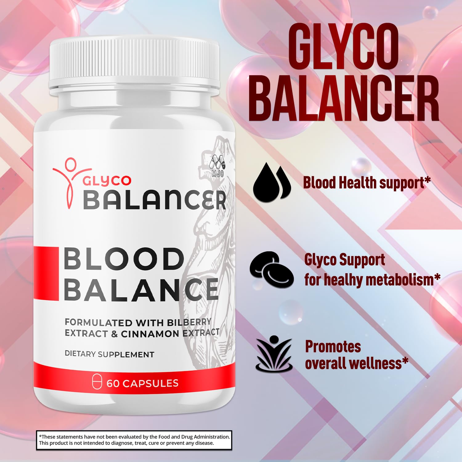 (2 Pack) Glyco Balancer Capsules, Official GlycoBalancer Health Support Pills with All Natural Ingredients, Glyco Balancer Advanced Health Support with Premium Vitamins for Women & Men (120 Capsules) MJO Au supplements