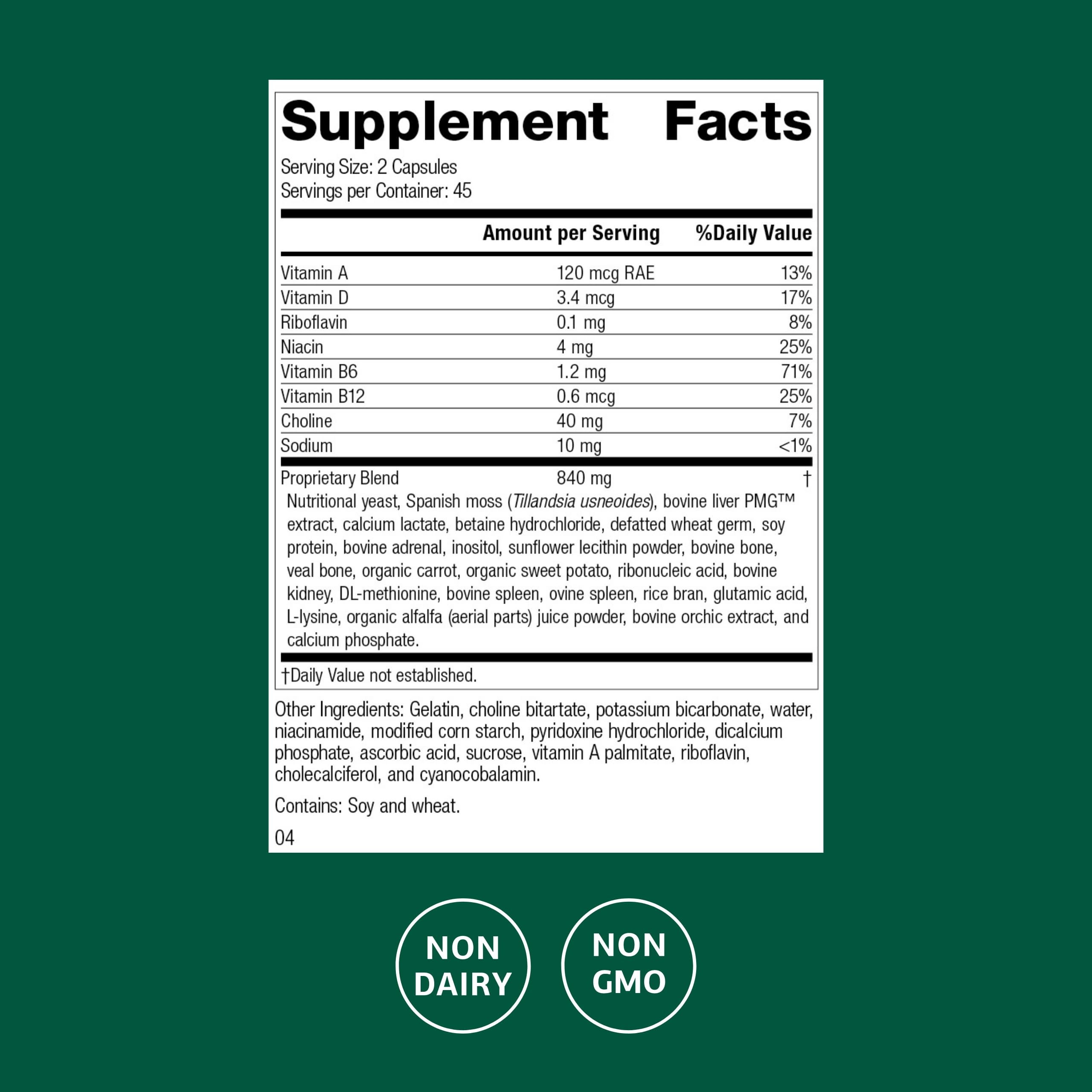 Standard Process Senaplex - Nervous System Support with Niacin, Vitamin B12 & B6 - Supports Brain Health & Cellular Health - Offers Antioxidant Activity - Non-Dairy - 90 Capsules (45 Servings) Standard Process Inc. Au supplements