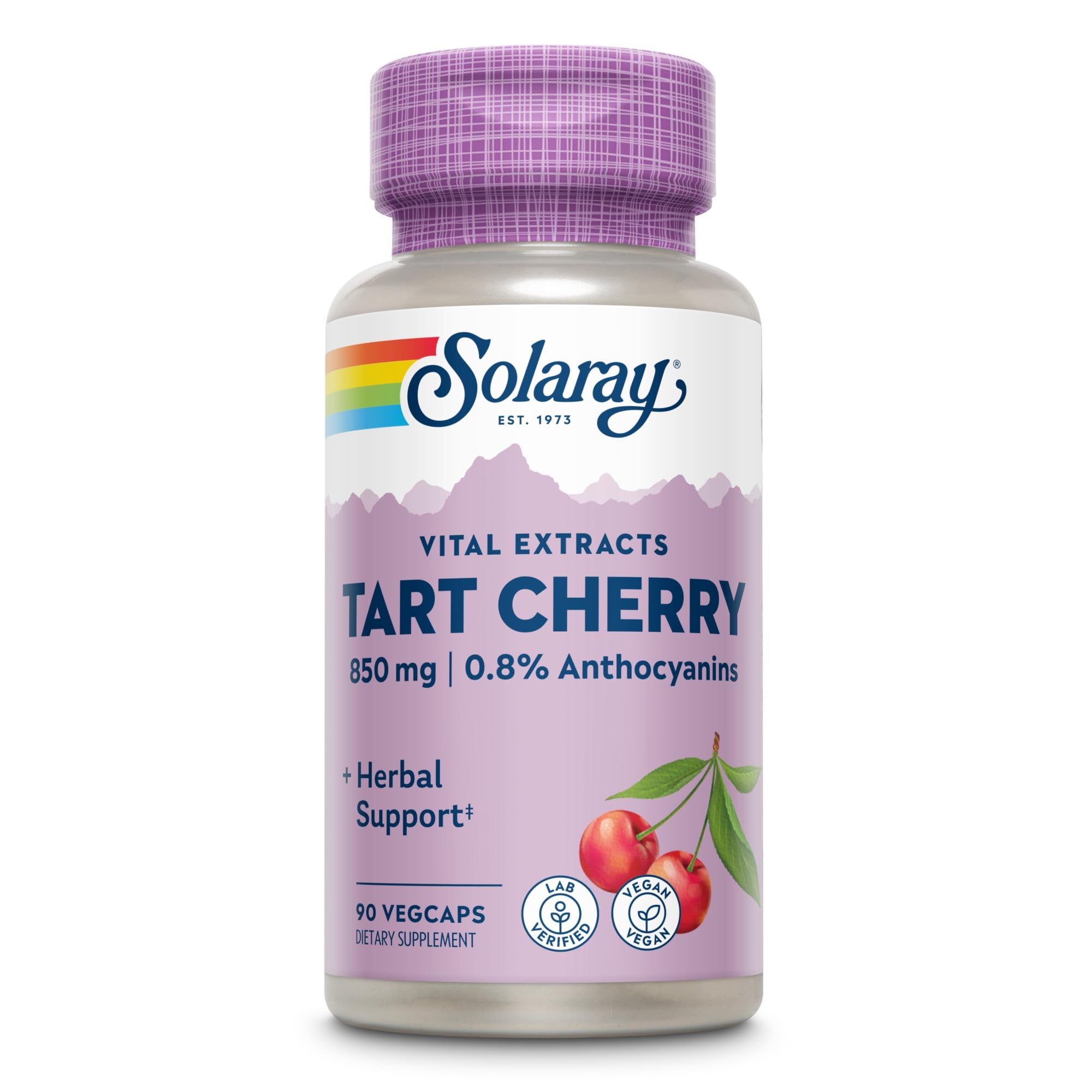Solaray Tart Cherry Fruit Extract 850 mg - Tart Cherry Supplement with Antioxidants, Fruit Juice Extract with Flavonoids - 90 VegCaps SOLARAY Au supplements