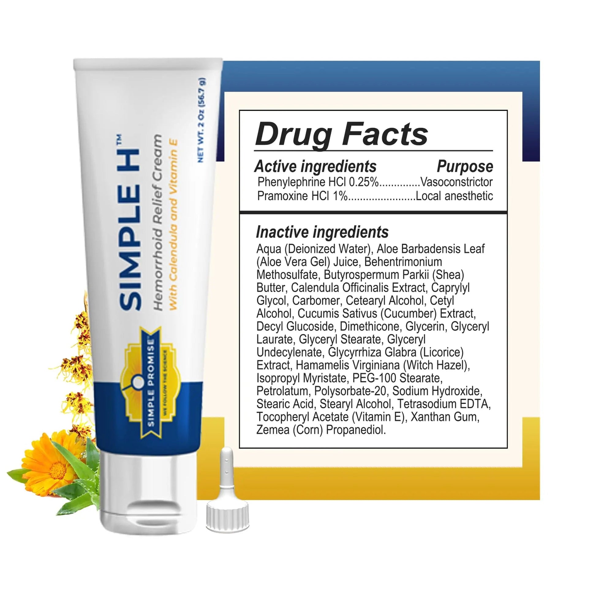 Simple Promise – Simple H Hemorrhoid Cream – Gentle Fast-Absorbing Formula with 28 Potent Ingredients & Enhanced Delivery System – Paraben-Free, Promotes Comfort & Relief, 2 oz Simple Promise Au supplements