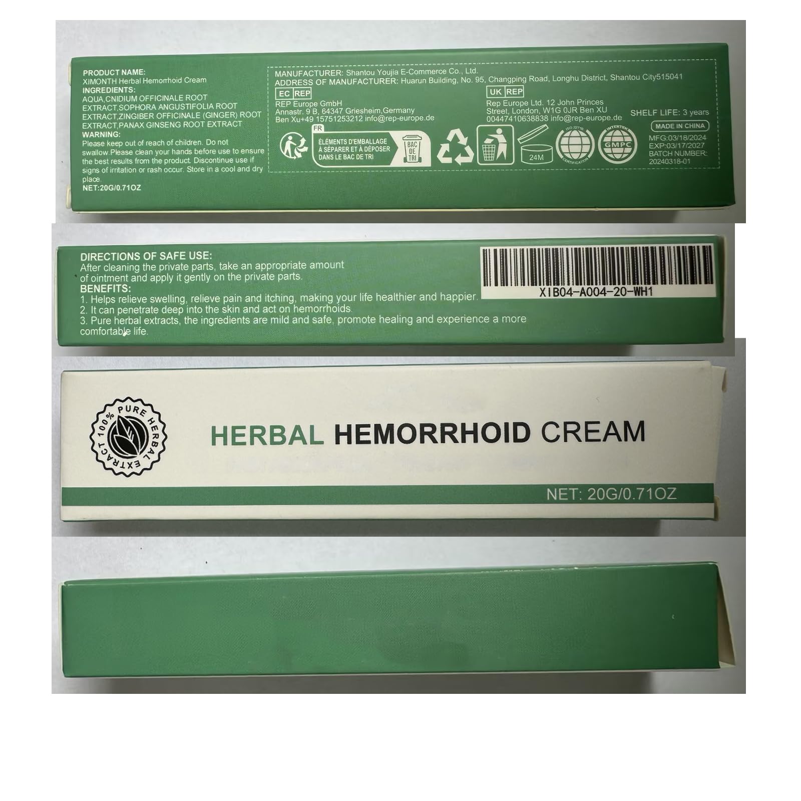 BITYEYE Herbal Hemorrhoids Cream,Hemorrhoid Cream,for Men and Women (1PCS) BITYEYE Au supplements