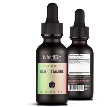 Lyfetrition Benfotiamine 118 ml, 4 FL Oz Liquid, 220 Servings, Made in USA, Quick Absorption, Potent Ingredients, Non-GMO Lyfetrition Au supplements