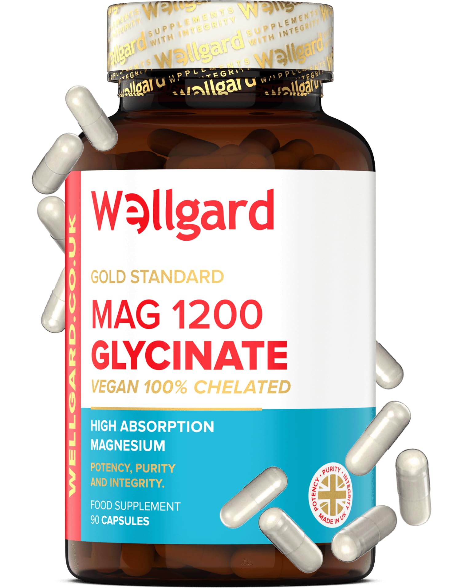 Wellgard Magnesium Glycinate, Mag 1200, High Strength Magnesium Bisglycinate Wellgard Au supplements