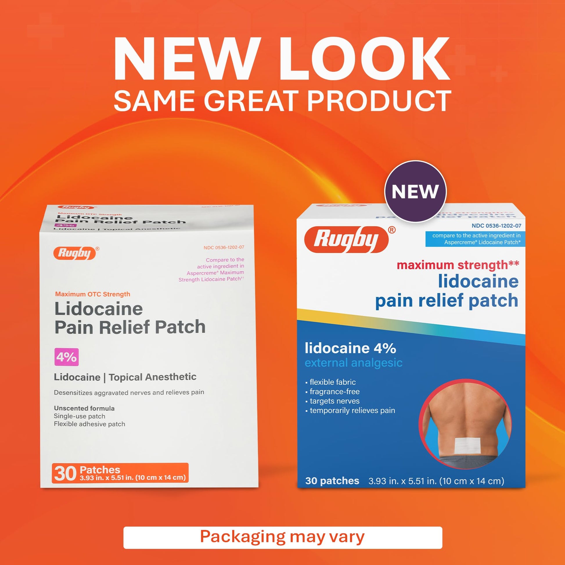 Rugby Maximum Strength Lidocaine Pain Relief Patch - 4% Lidocaine - Topical Anesthetic - Unscented - 30 Patches (1 Pack) RUGBY LABORATORIES Au supplements