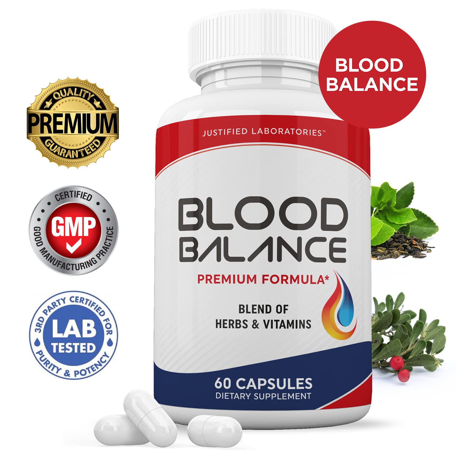 Blood Balance Advanced Formula 620MG Formula Supplement Pills 60 Capsules Justified Laboratories Au supplements