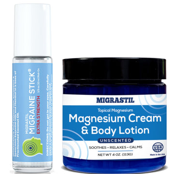 Basic Vigor Migrastil Extra Strength Migraine Stick & Topical Magnesium Cream Bundle Basic Vigor Au supplements