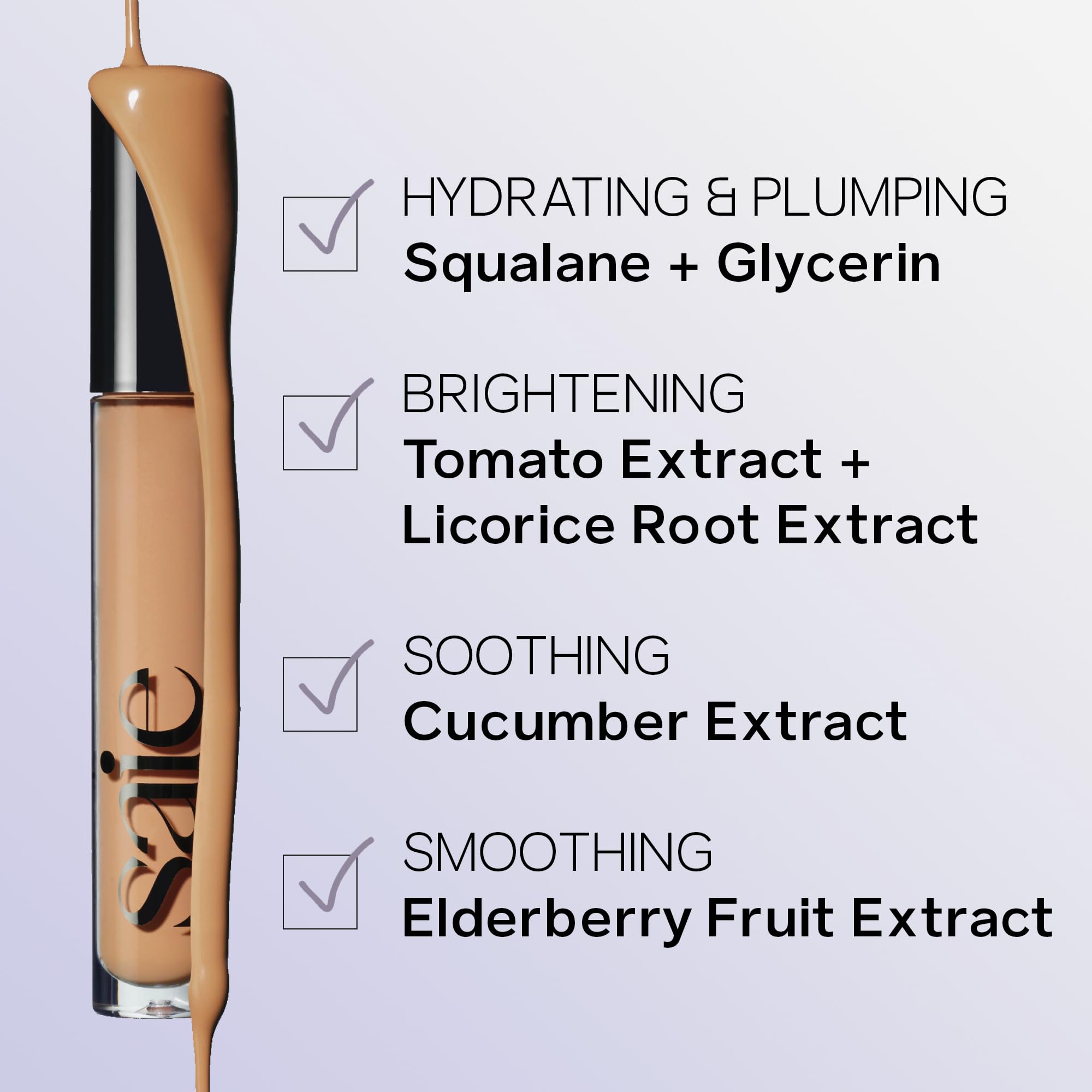 Saie Hydrabeam Under Eye Brightener - Sheer + Hydrating Concealer with Glycerin, Squalane + Cucumber Extract - Brightening Under Eye Concealer + Corrector for Even, Glowing Skin - Shade 6 (0.2 oz) Saie Au supplements