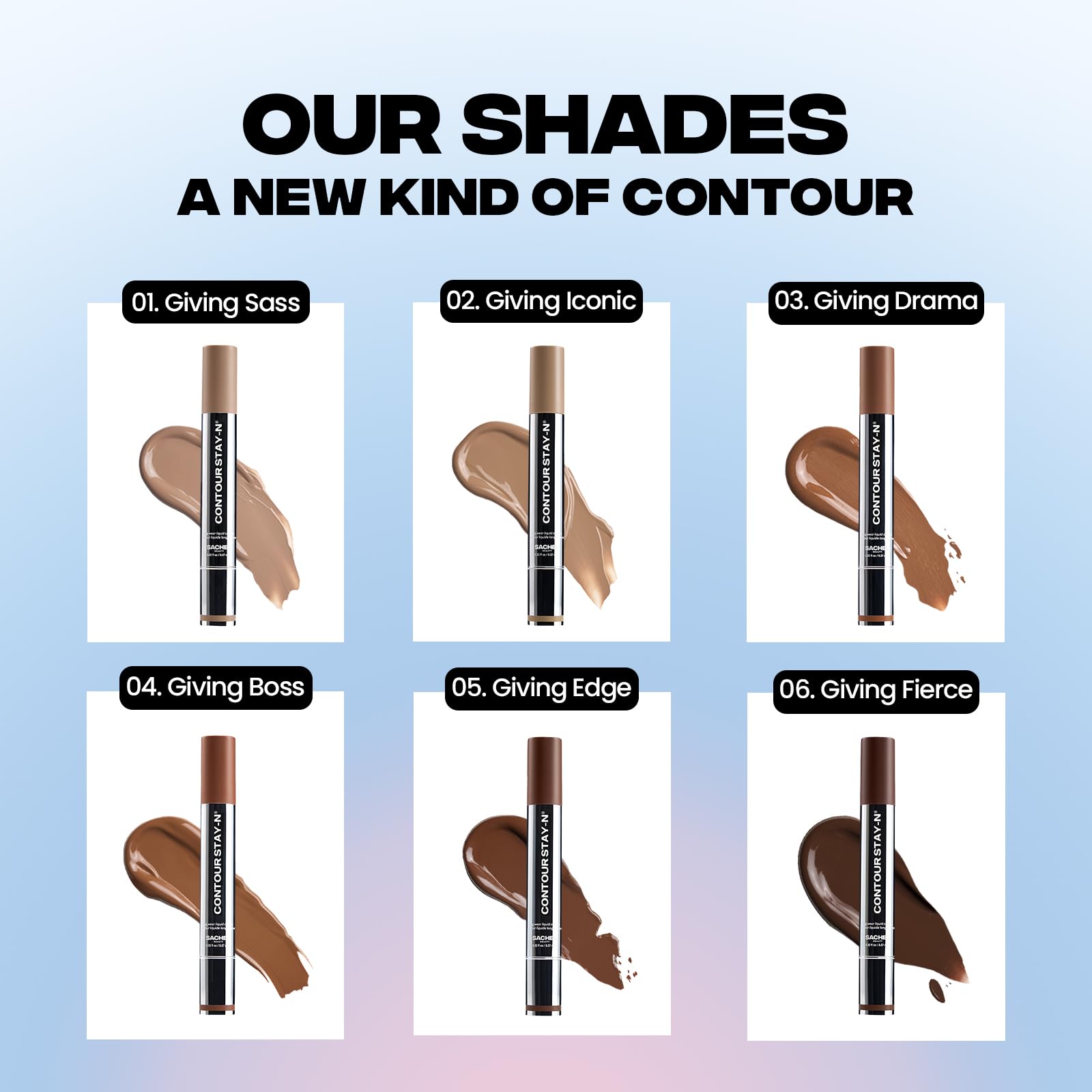 Sacheu Liquid Contour STAY-N Long Wear Cream Contour Makeup — Long Lasting, Blendable, & Lightweight Formula — Vegan & Cruelty-free, Giving Drama Sacheu Au supplements