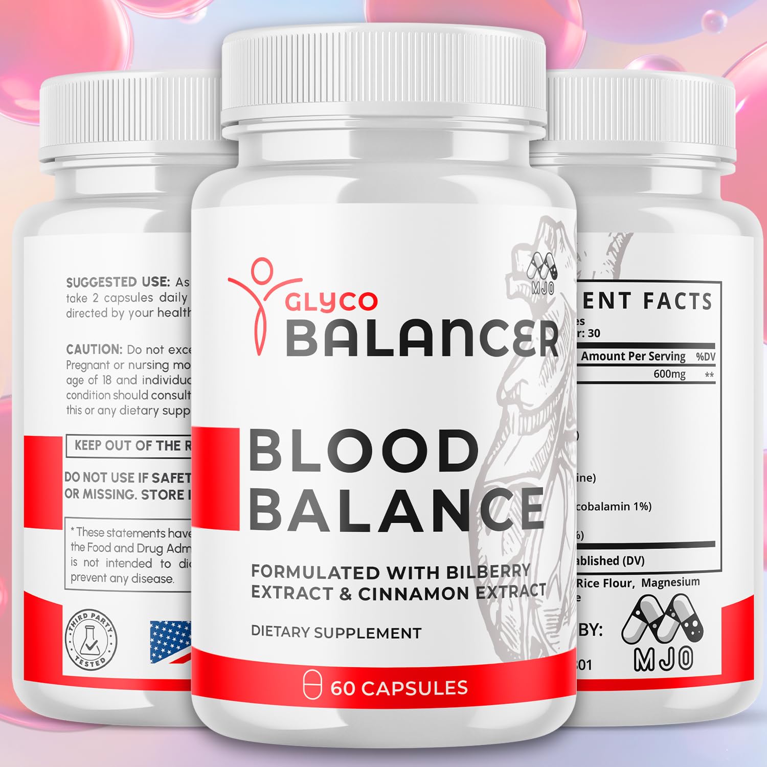 (2 Pack) Glyco Balancer Capsules, Official GlycoBalancer Health Support Pills with All Natural Ingredients, Glyco Balancer Advanced Health Support with Premium Vitamins for Women & Men (120 Capsules) MJO Au supplements