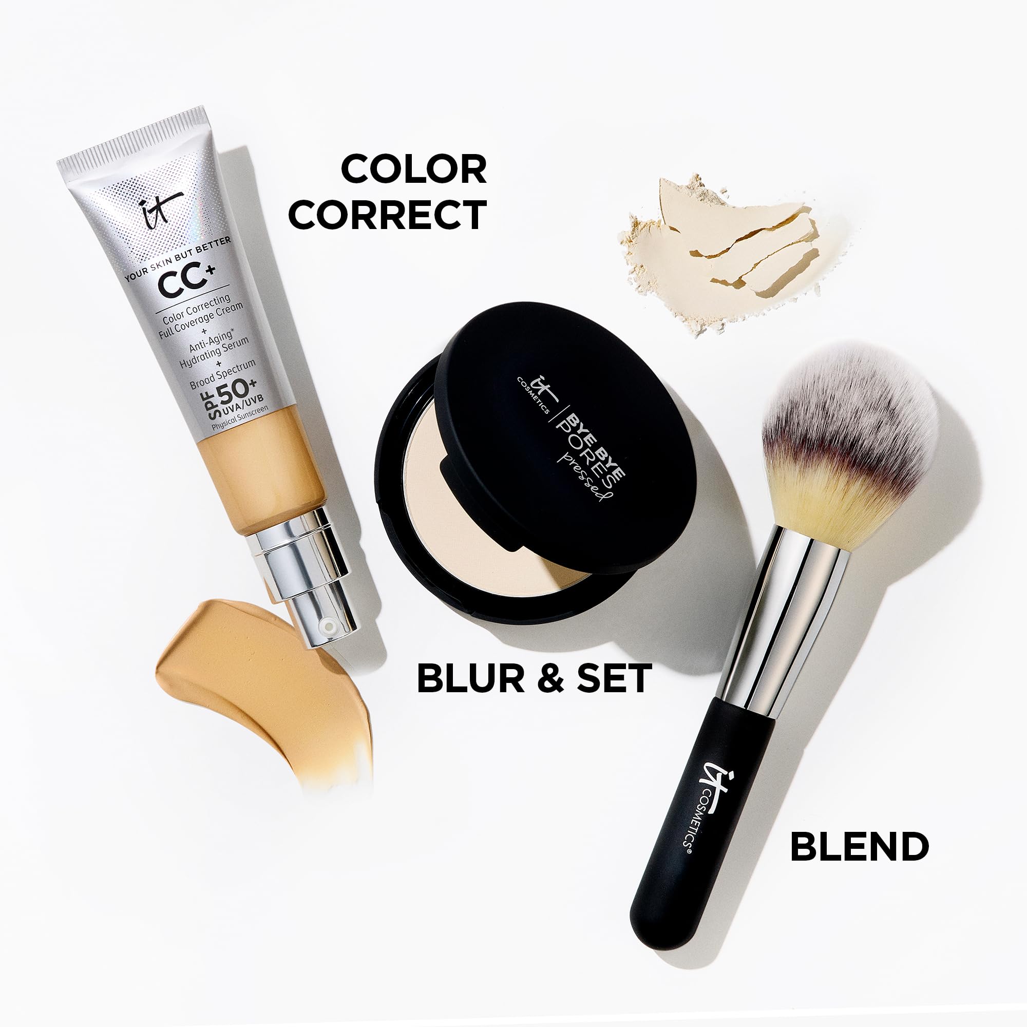 IT Cosmetics Bye Bye Pores Pressed Finishing Powder - Universal Translucent Shade - Contains Anti-Aging Peptides, Hydrolyzed Collagen & Antioxidants - 0.31 oz IT Cosmetics Au supplements