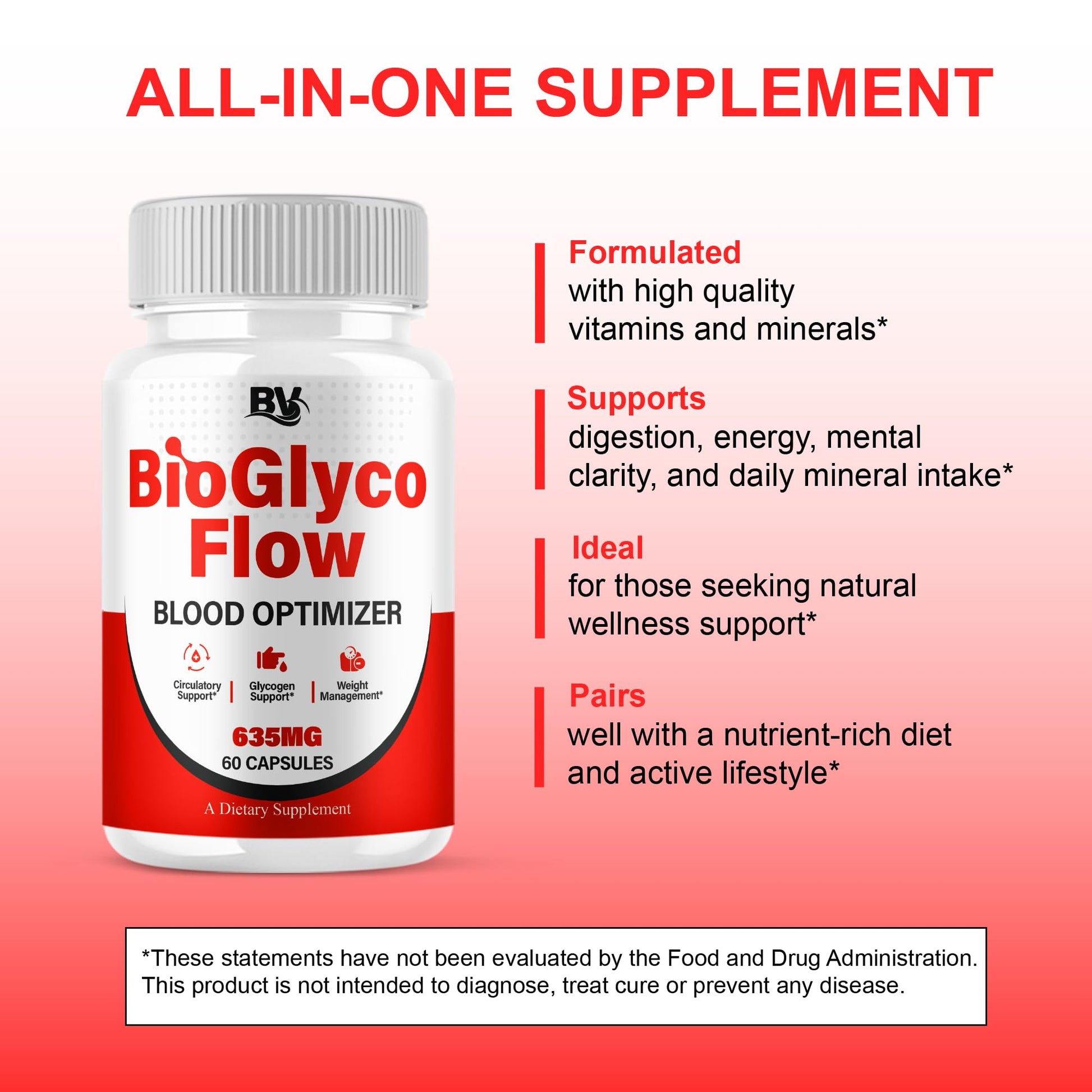 BioGlyco Flow Advanced Daily Multivitamin Health Support and All Natural Wellness Supplement Formula, BioGlyco Flow Premium Health and Wellness Support Formula Supplement (2 Pack - 120 Capsules) BLUE VIBE Au supplements