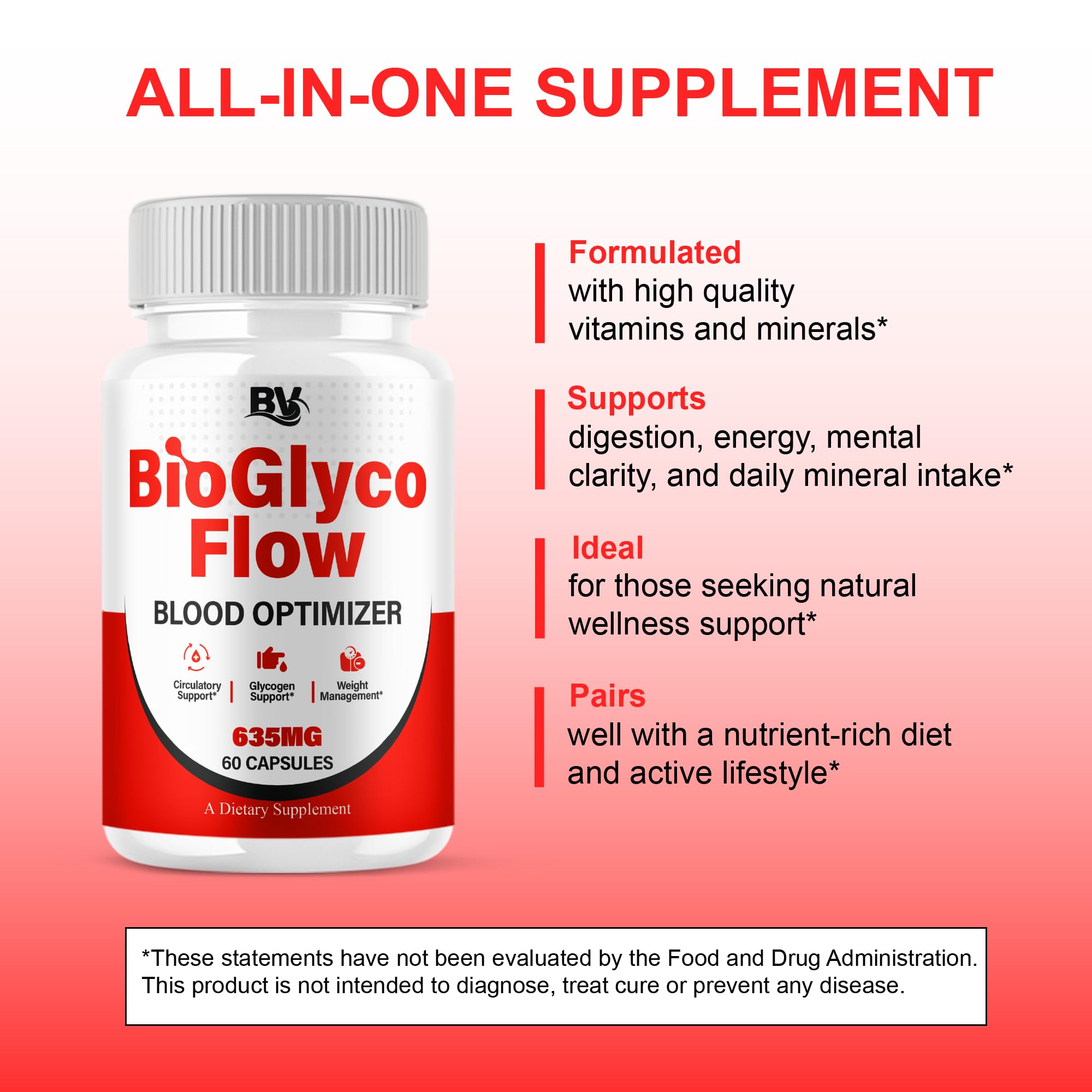 BioGlyco Flow Advanced Daily Multivitamin Health Support and All Natural Wellness Supplement Formula, BioGlyco Flow Premium Health and Wellness Support Formula Supplement (2 Pack - 120 Capsules) BLUE VIBE Au supplements