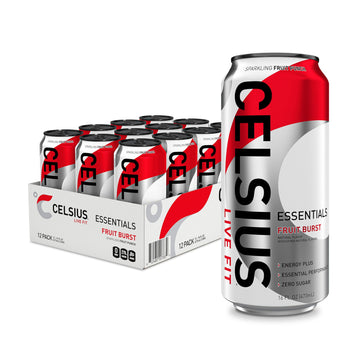 CELSIUS ESSENTIALS, Sparkling Fruit Burst, Performance Energy Drink 16 Fl Oz (Pack of 12) CELSIUS Au supplements