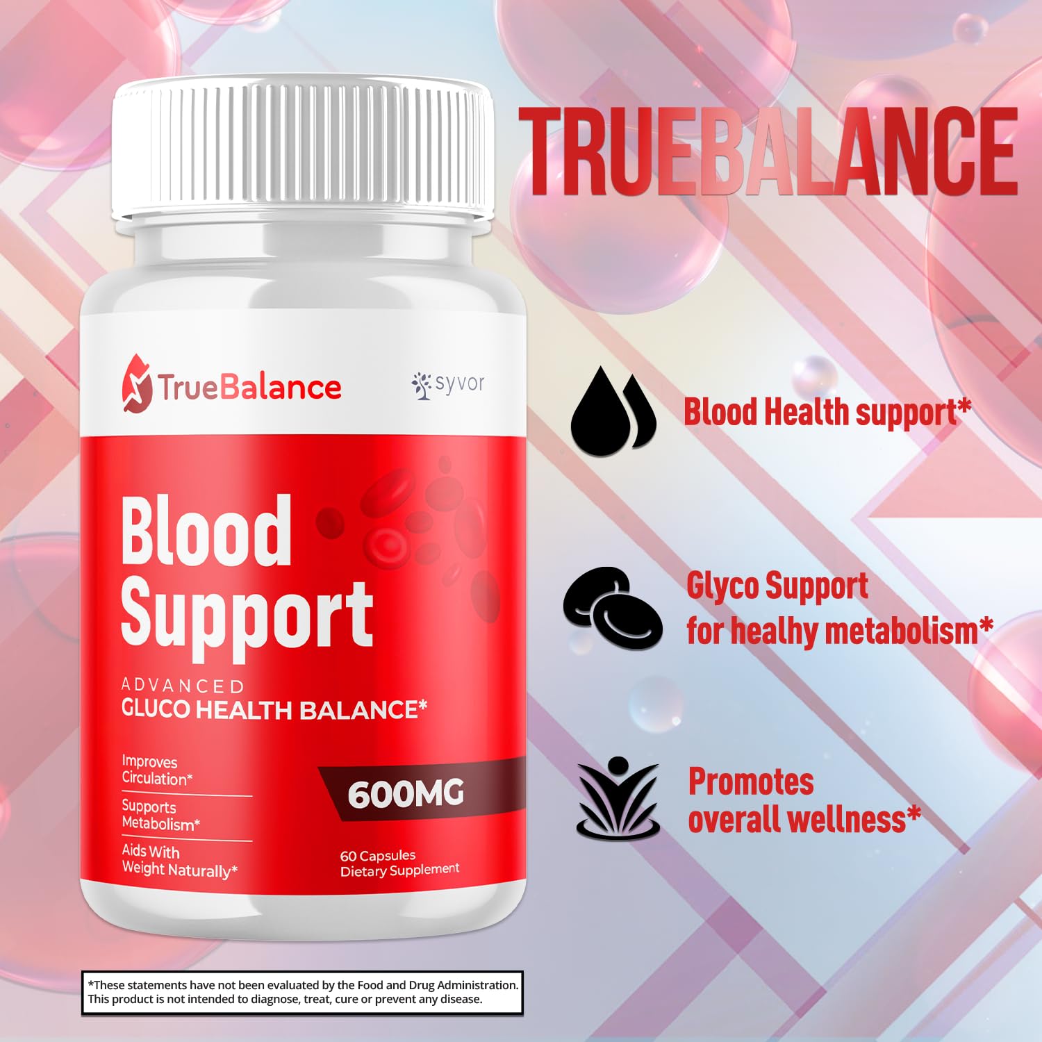 (2 Pack) True Balance Capsules, Official TrueBalance Glycogen Support Pills with All Natural Ingredients, Advanced Formula Support Supplement with Max Strength Vitamins for Women & Men (120 Capsules) Syvor Au supplements