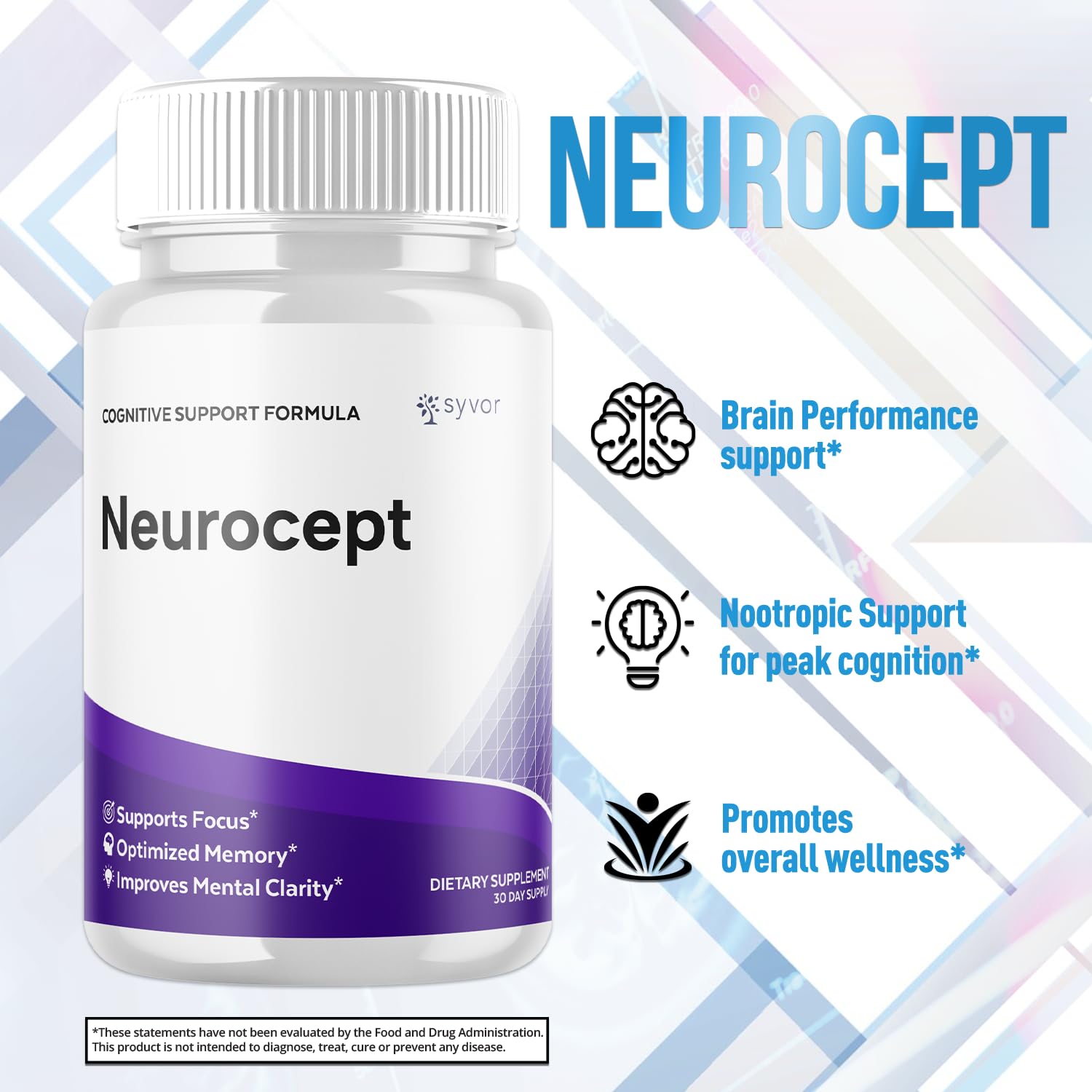 Neurocept Capsules, Official Neurocept Brain Supplement Pills with All Natural Ingredients, Advanced Formula Support Pills with Maximum Strength Premium Vitamins for Women and Men (60 Capsules) Syvor Au supplements