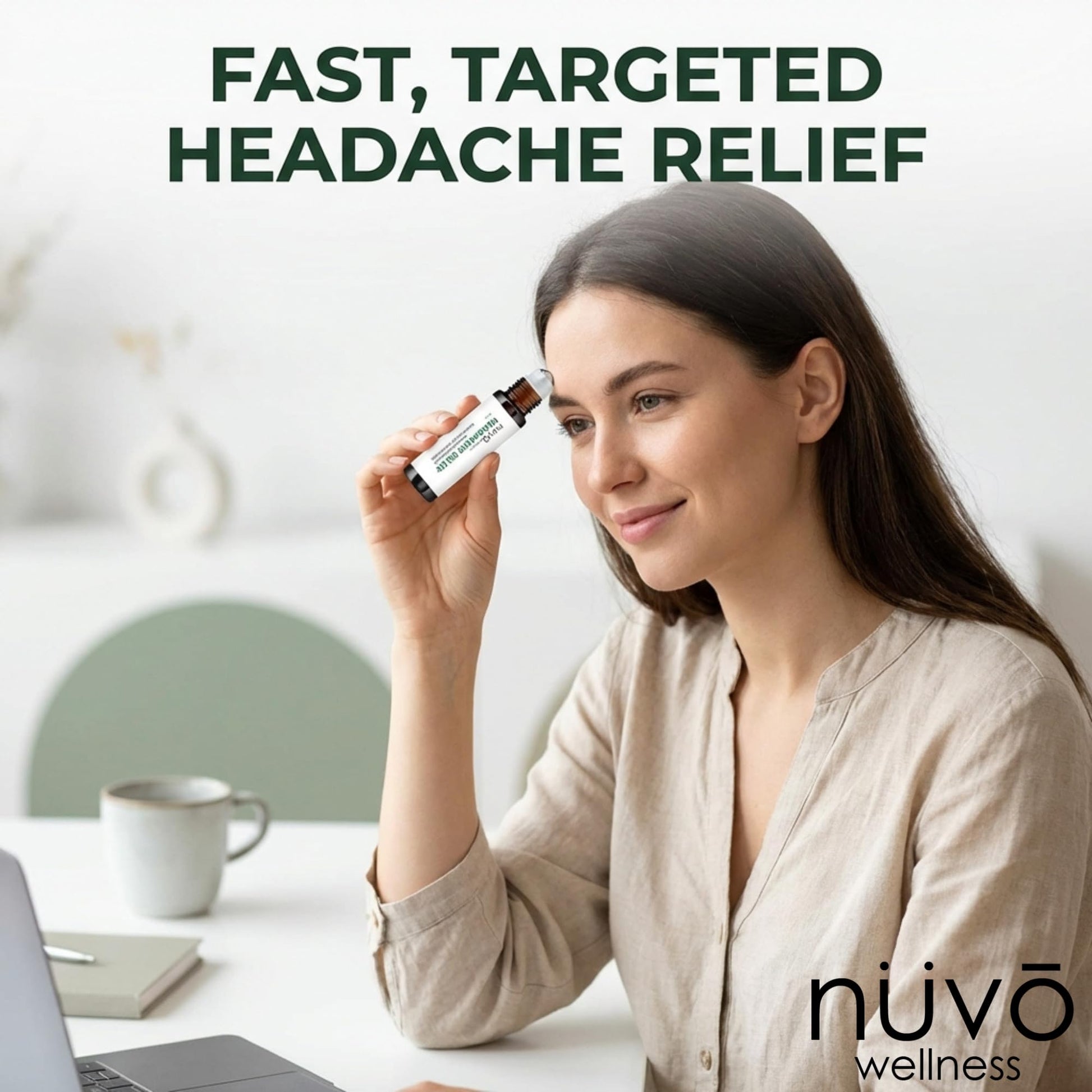 Migraine Relief Roll-On, Made with Peppermint, Lavender, Eucalyptus, & Other Aromatherapy Essential Oils, for Headaches, and Sore Muscles NUVO WELLNESS Au supplements