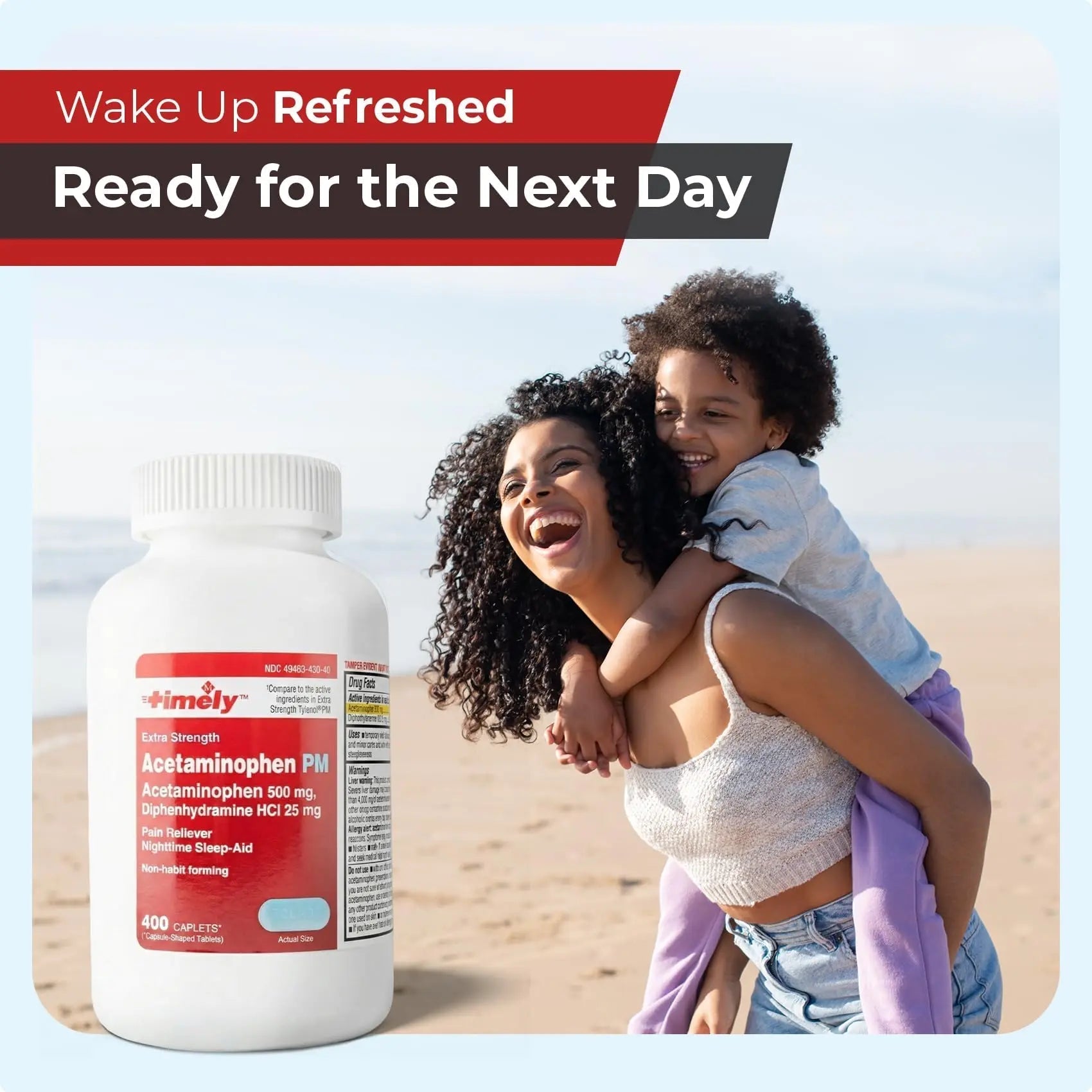 TIME-Cap Labs 400 Caplets Extra Strength Acetaminophen 500mg PM & Diphenhydramine HCl 25mg - PM Pain Reliever & Sleep Aid, Helps with Occasional Headaches & Minor Aches & Pains TIME-CAP LABS, INC. Au supplements