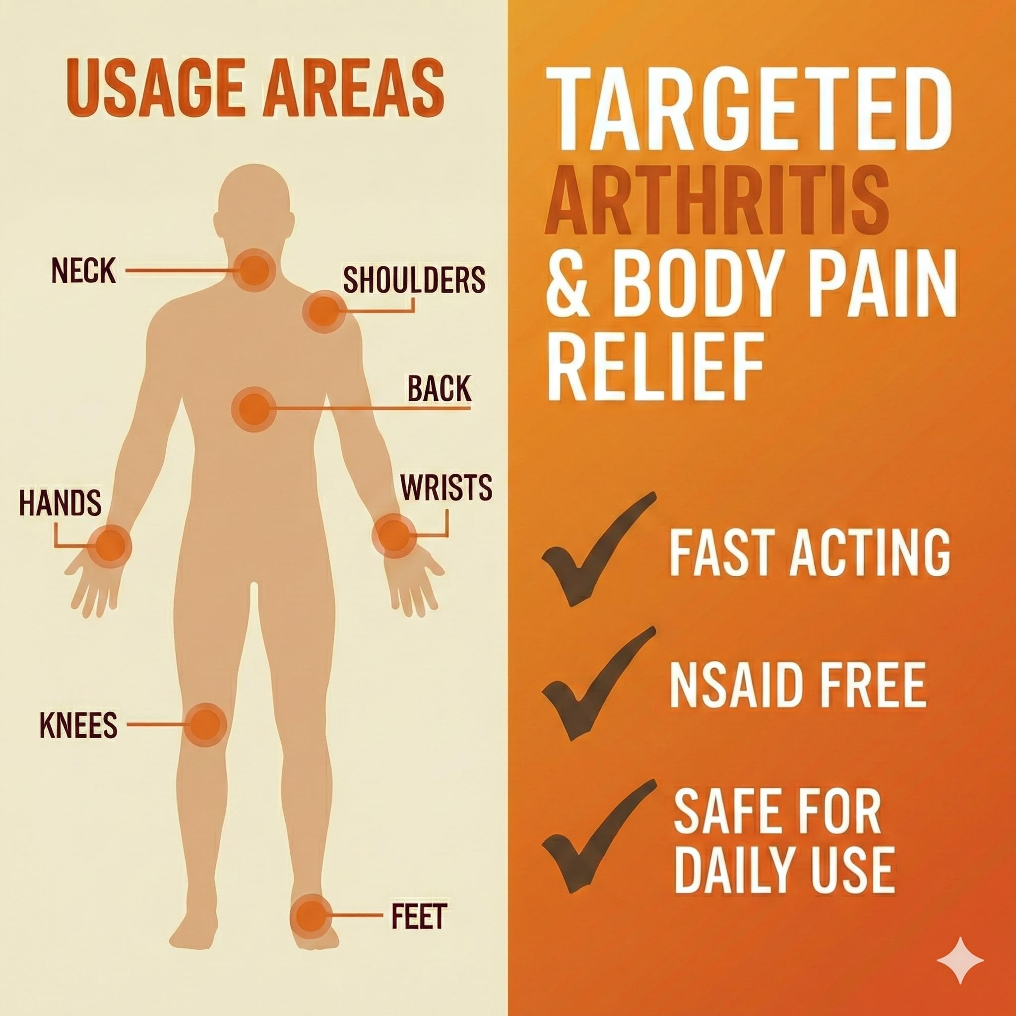 Sore No More Warm Arthritis Pain Relief Cream – Targeted Reliever for Back, Neck, Hands & Feet – Soothing & Fast-Acting Formula for Aches and Pains – Non-Greasy with Orange Aroma – 4 oz Sore No More Au supplements