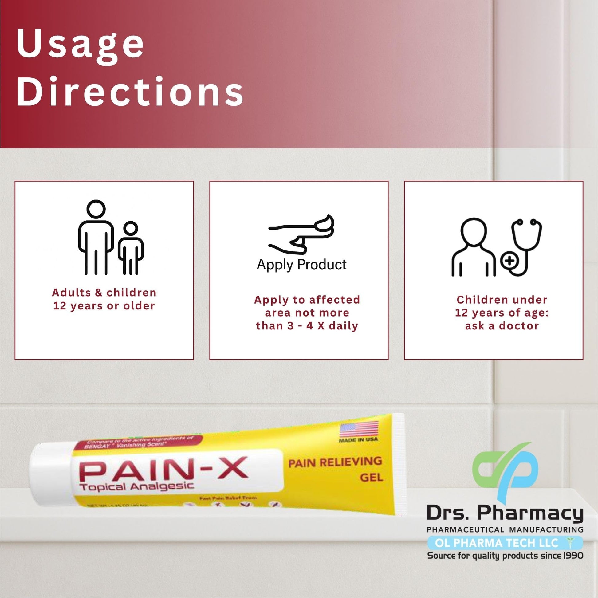 Drs. Pharmacy Pain-X Menthol Cream – Targeted Muscle & Joint Relief – 1.75 oz, Made in USA Drs. Pharmacy Au supplements
