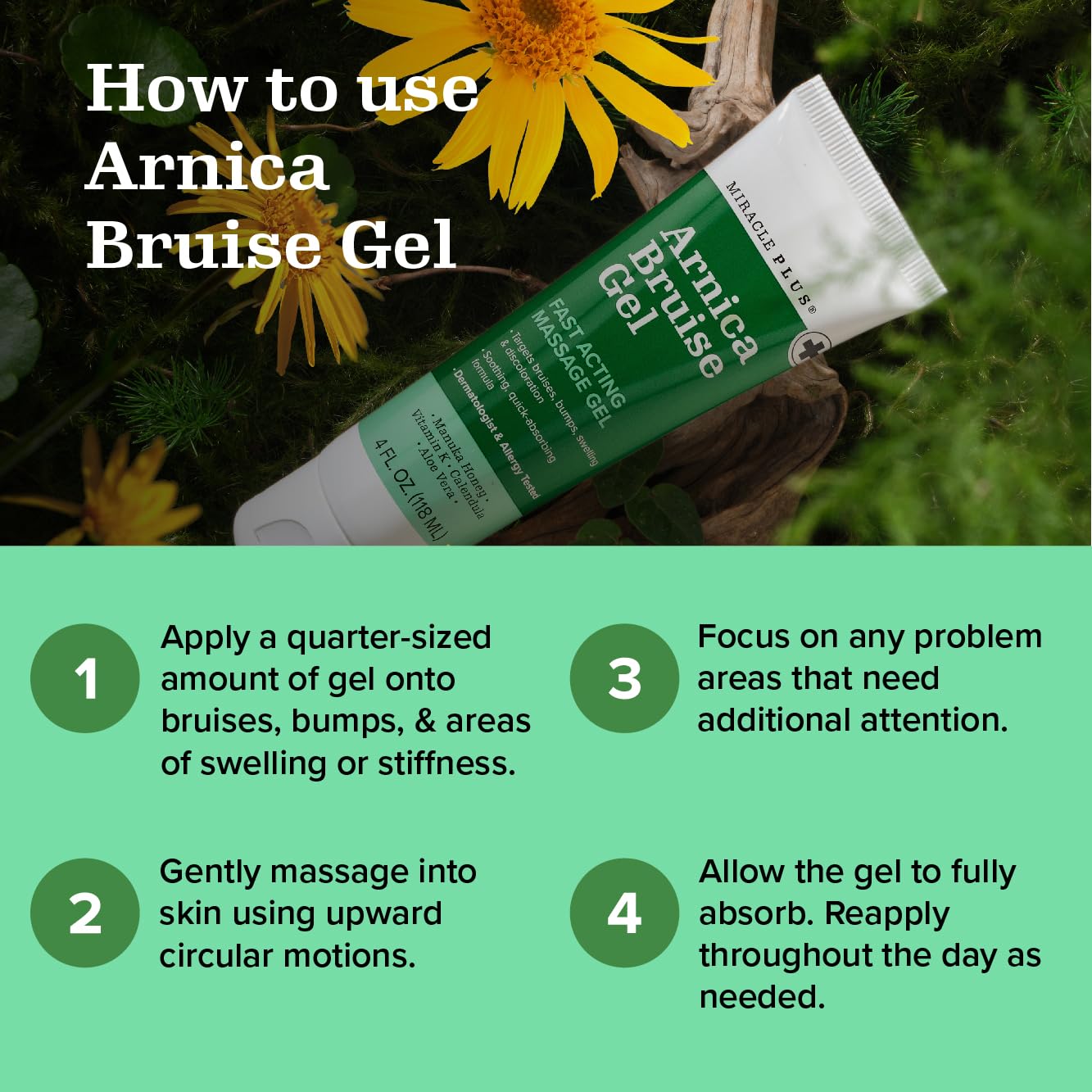 Miracle Plus Arnica Bruise Relief Gel + Magnesium Leg Relief Cream Bundle Miracle Plus Au supplements