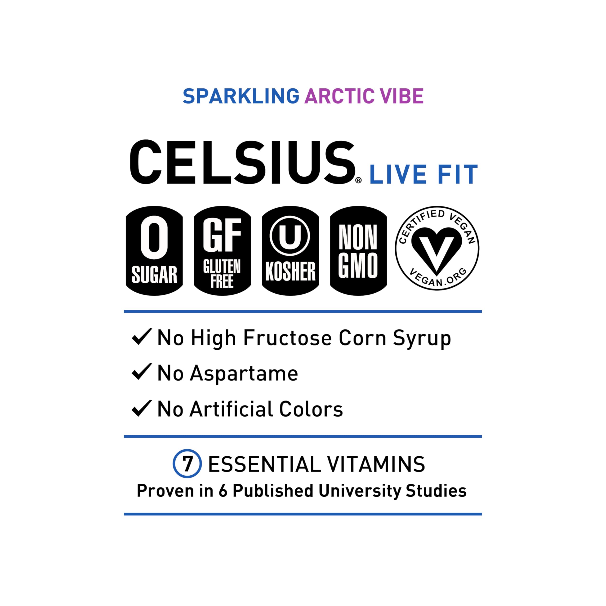 CELSIUS Arctic Vibe Sparkling Frozen Berry, Functional Essential Energy Drink, 12 Fl Oz CELSIUS Au supplements