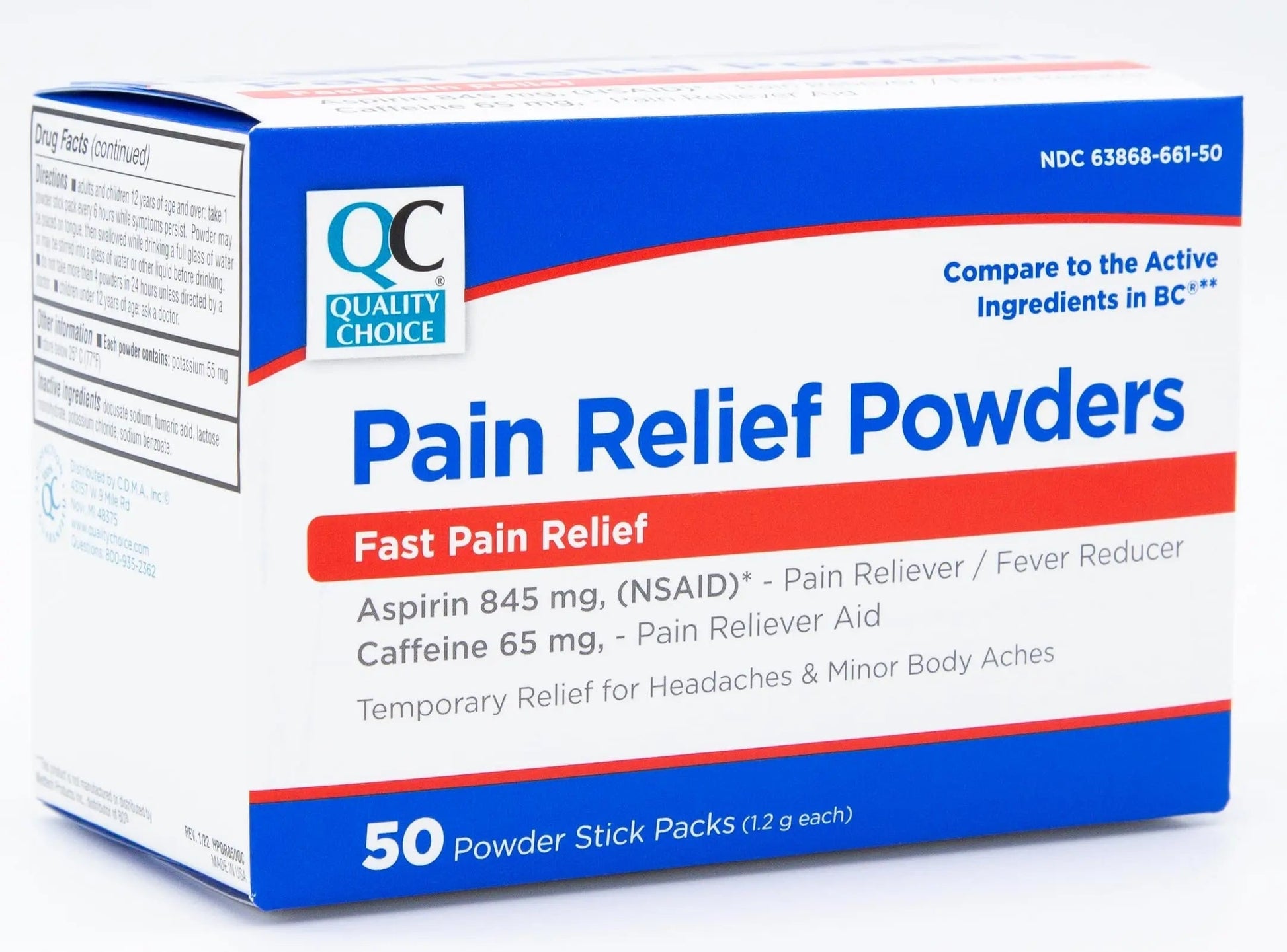 Quality Choice Fast Pain Relief Powder, Contains 50 Powder Packets for Rapid Pain Relief. Contains Aspirin & Caffiene Quality Choice Au supplements