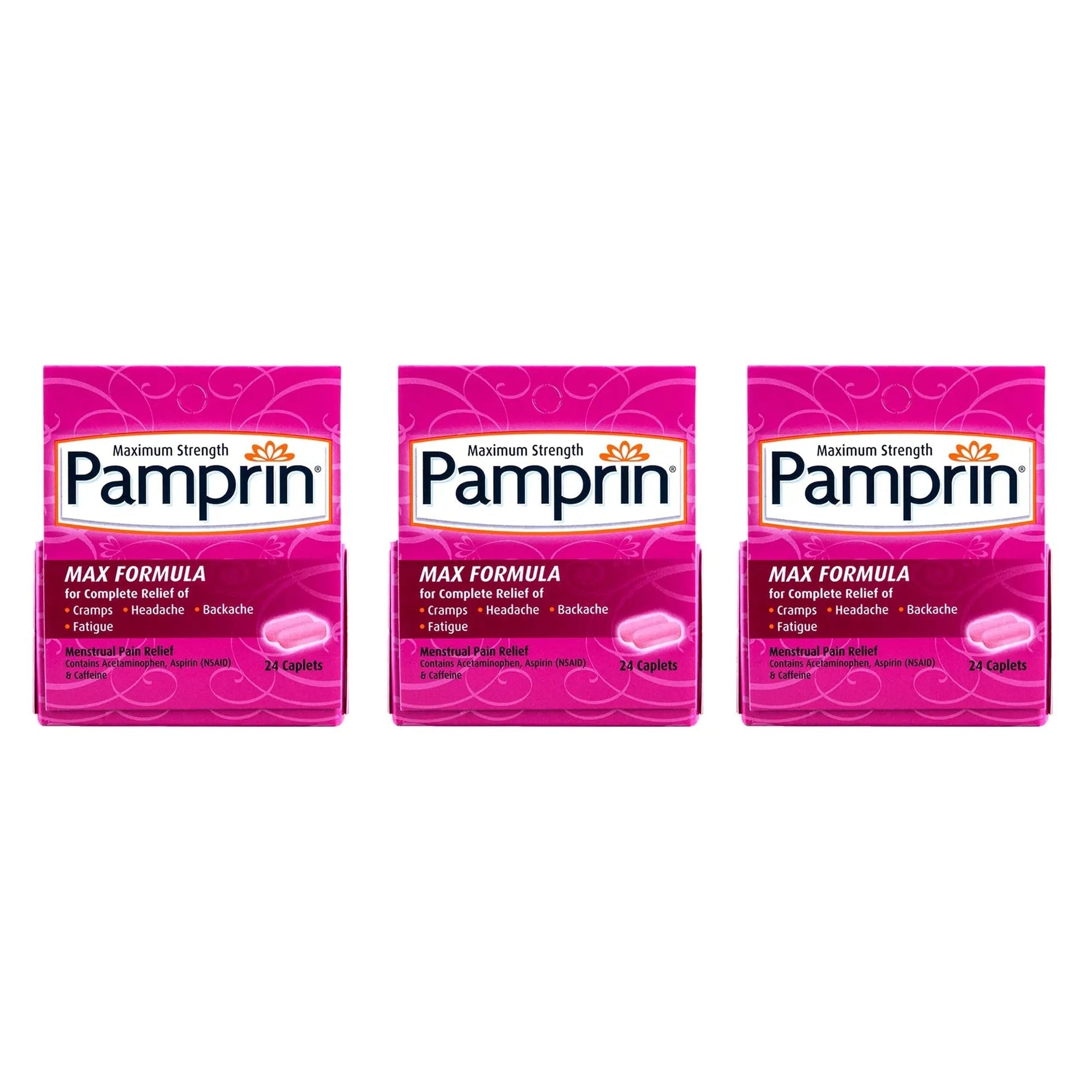 Pamprin Maximum Strength Formula, 24 Caplets (Pack of 3) Pamprin Au supplements