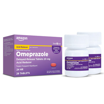 Amazon Basic Care Omeprazole Delayed Release Tablets 20 mg, Acid Reducer, Heartburn Medicine, 14-Day Course of Treatment, 28 Count Amazon Basic Care Au supplements