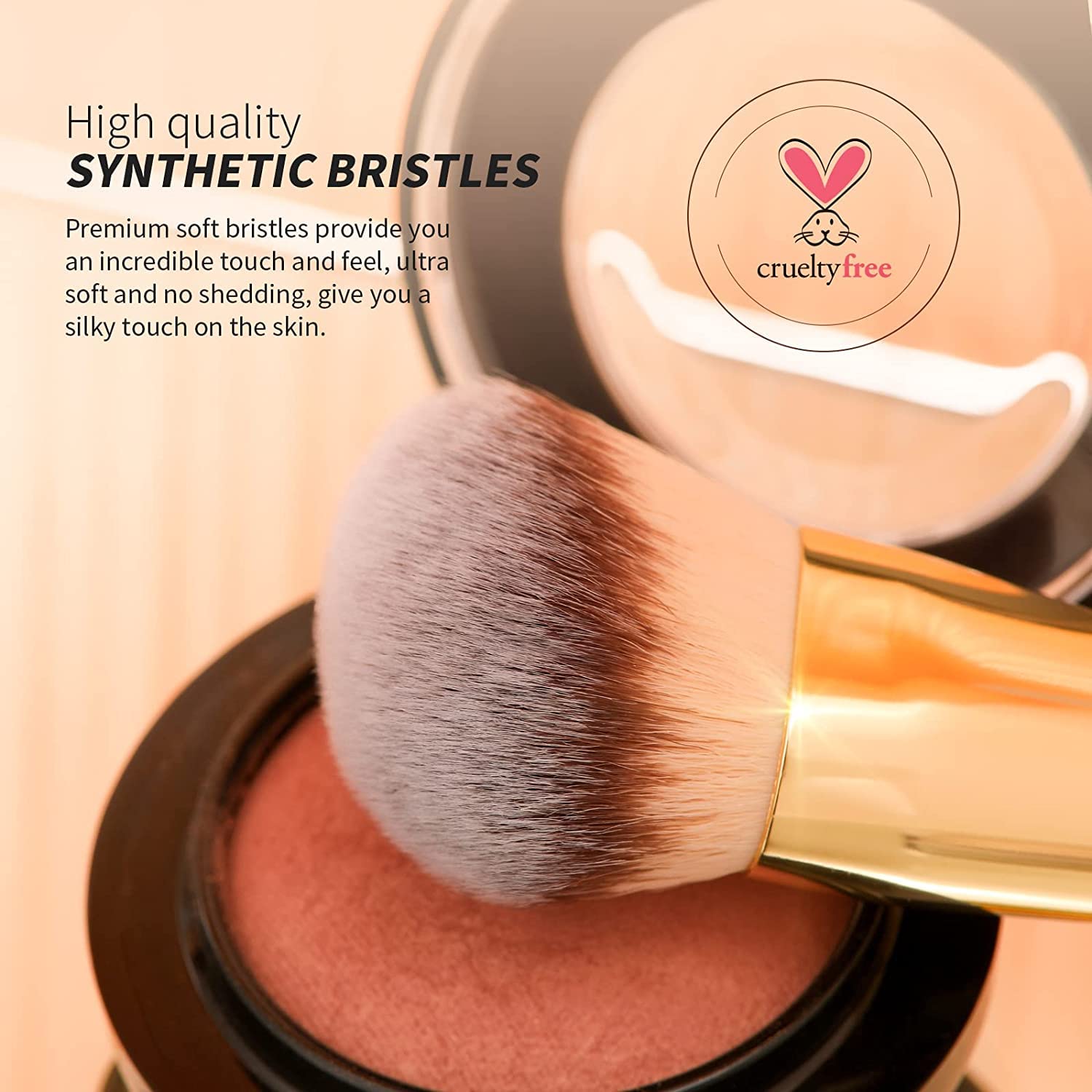 DUcare Dual End Foundation Contour Bronzer Brush, Gold Glitter Handle Double Ended Professional Face Makeup Tool for Liquid Cream Powder DUcare Au supplements