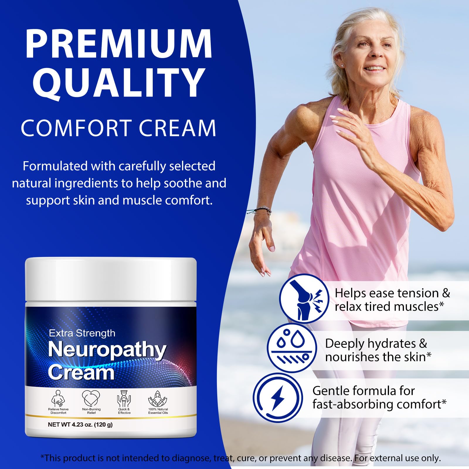 Neuropathy Cream for Feet, Legs & Hands – Lightweight, Plant-Based Formula with Cooling Comfort, 120g CFXYHNOX Au supplements
