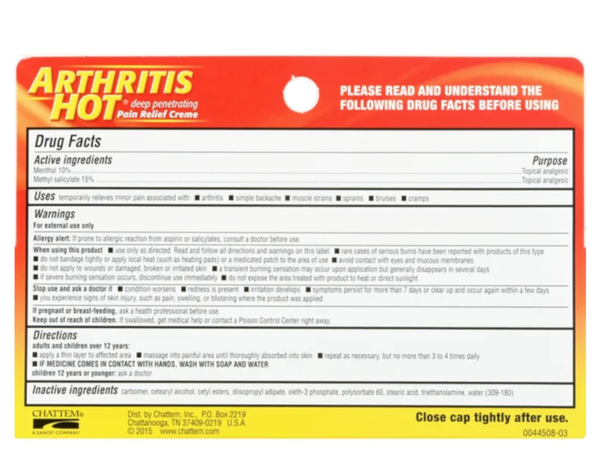 Arthritis Hot Pain Relief Creme 3 oz (Pack of 4) Arthritis Hot Au supplements