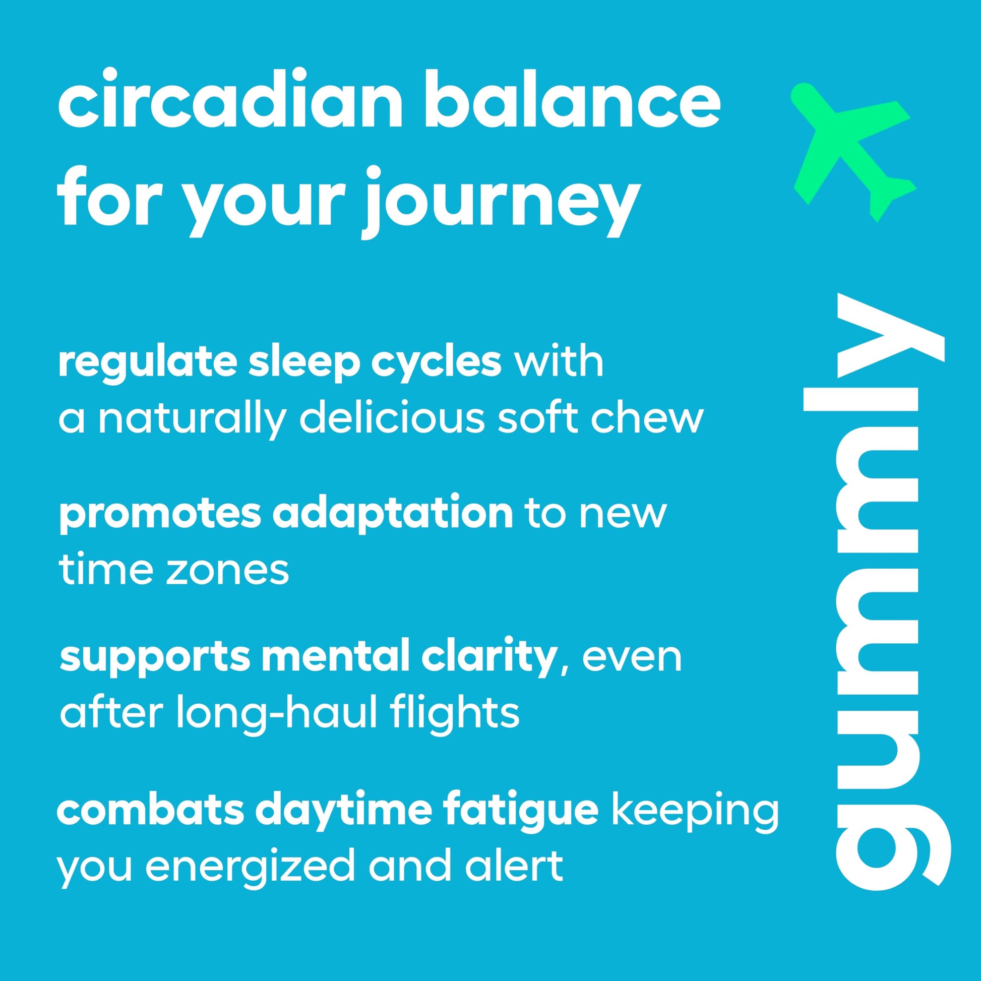 Jet Lag Remedy for Travel Gummies • No Jet Lag Pills Alternative • Travel Essentials • Support Adjustment to Time Zones and Circadian Rhythm • Delicious Tropical Berry Flavor • 20 Gummies 3-5 Trips Gummly Au supplements