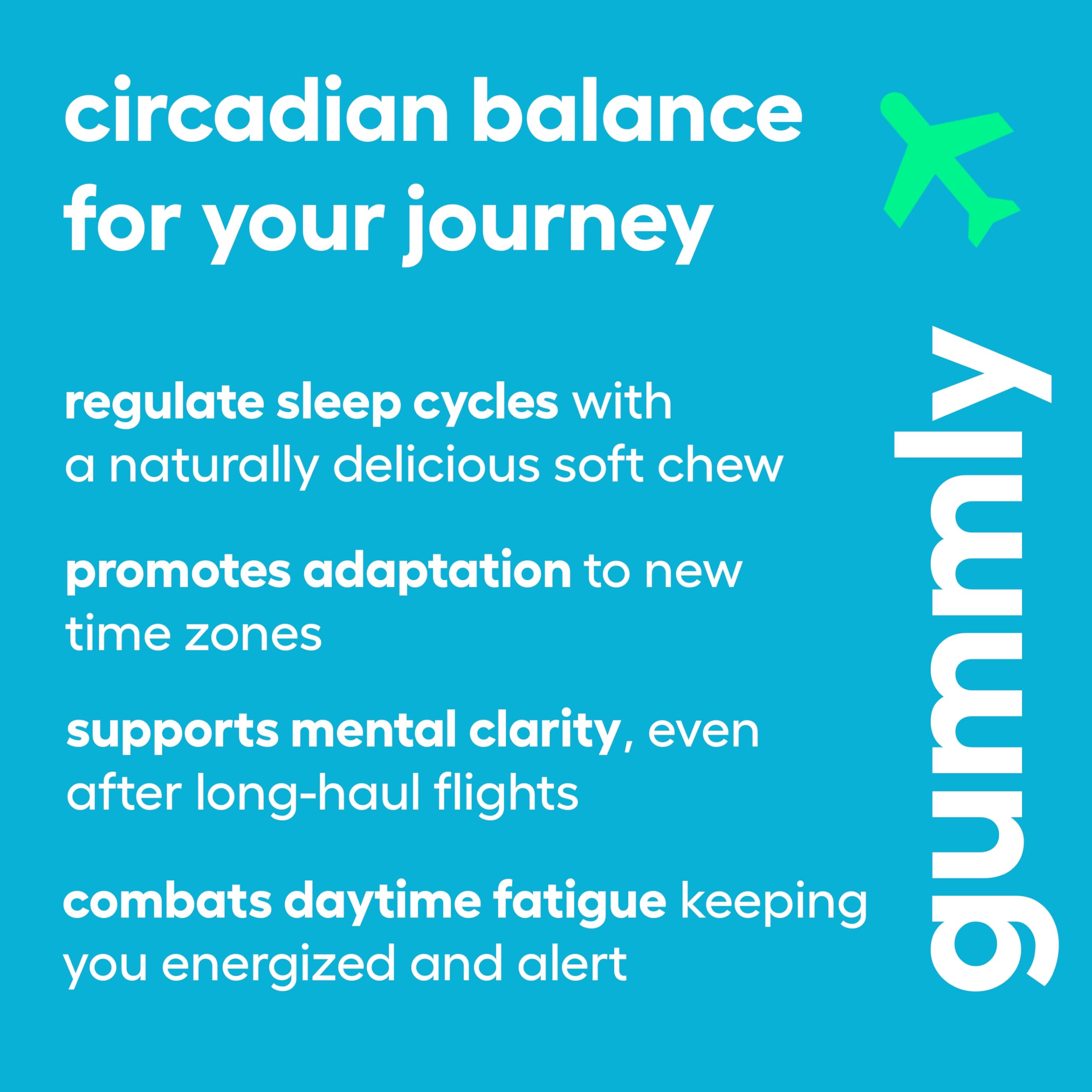 Jet Lag Remedy for Travel Gummies • No Jet Lag Pills Alternative • Travel Essentials • Support Adjustment to Time Zones and Circadian Rhythm • Delicious Tropical Berry Flavor • 20 Gummies 3-5 Trips Gummly Au supplements