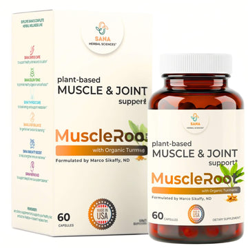 Muscle & Joint Support Supplement – Botanical Formula for Healthy Inflammatory Response | 6 Research-Backed Botanicals | Organic Turmeric | 60 Capsules | Sana Herbal Sana Herbal Sciences Au supplements