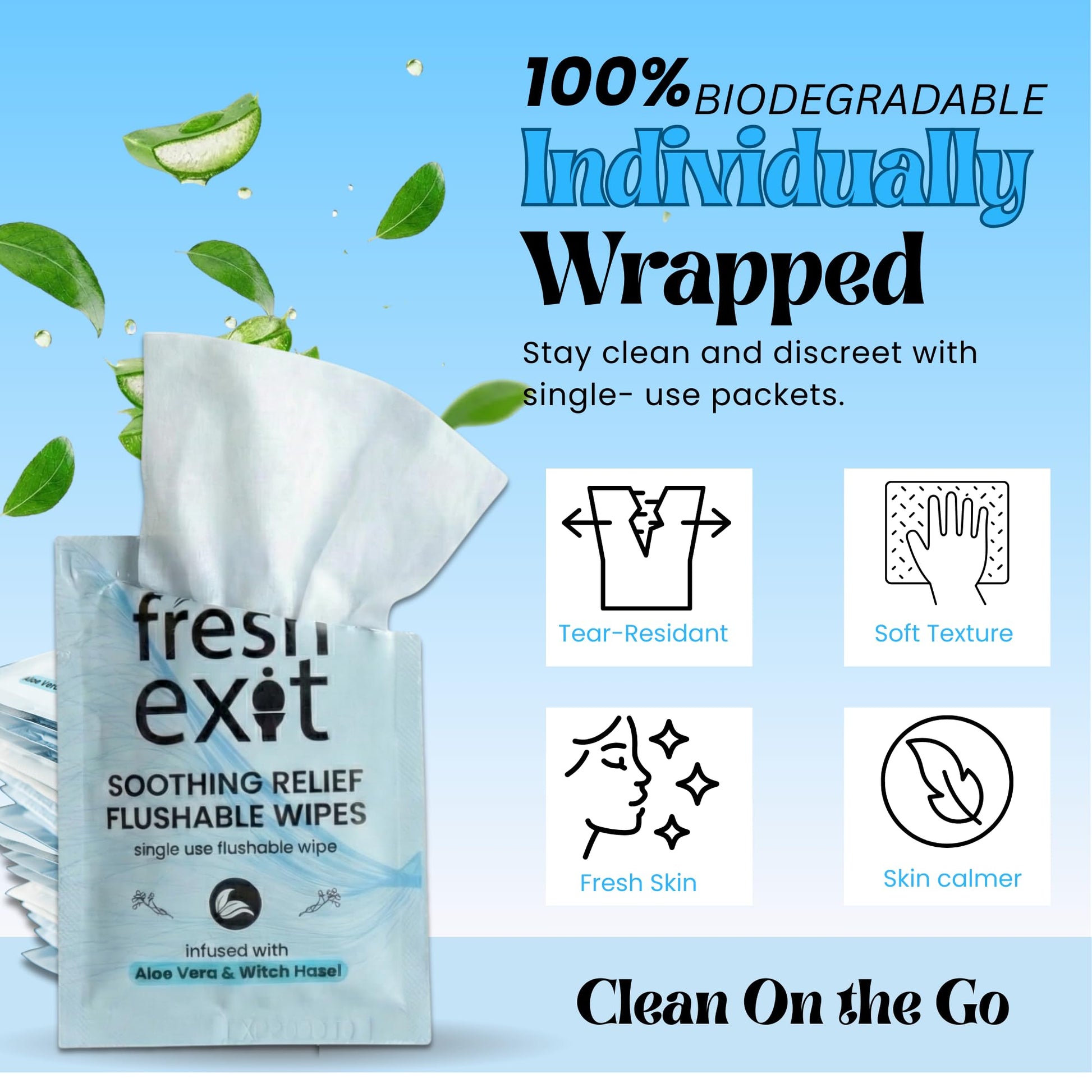 FreshExit Flushable Hemorrhoid Wipes – 36 Count – Individually Wrapped with Witch Hazel & Aloe Vera, Large Discreet Travel Wipes for Adults, Soothing & Gentle on Skin FreshExit Au supplements
