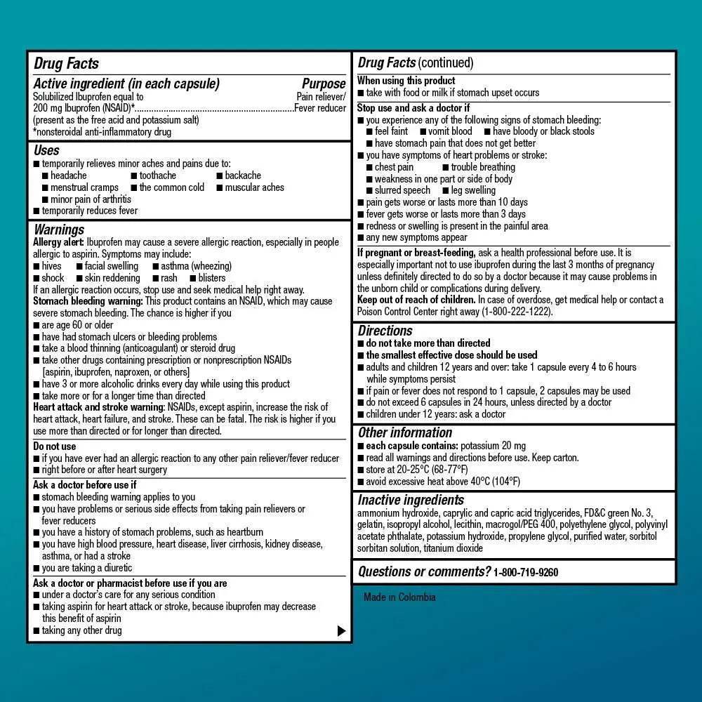 Basic Care Ibuprofen Liquid Gels, 160 Count Amazon Basic Care Au supplements