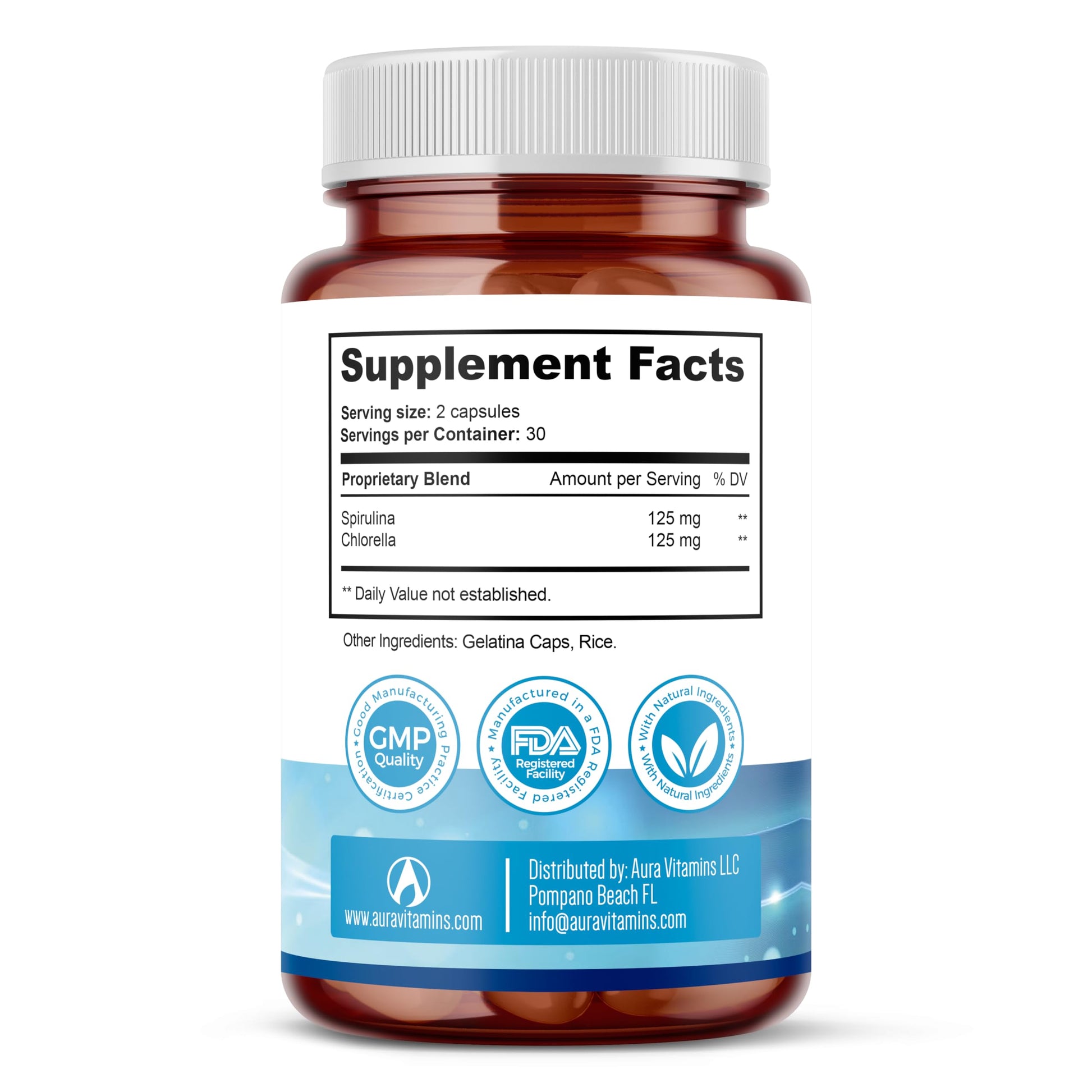 Stem Cell Supplements 500mg (60 Cap) Natural Anti-Aging & Longevity Support with Spirulina & Chlorella, Boost Cellular Renewal, Restore Youthful Energy, Reduce Joint Soreness – Celulas Madre AURA VITAMINS Au supplements