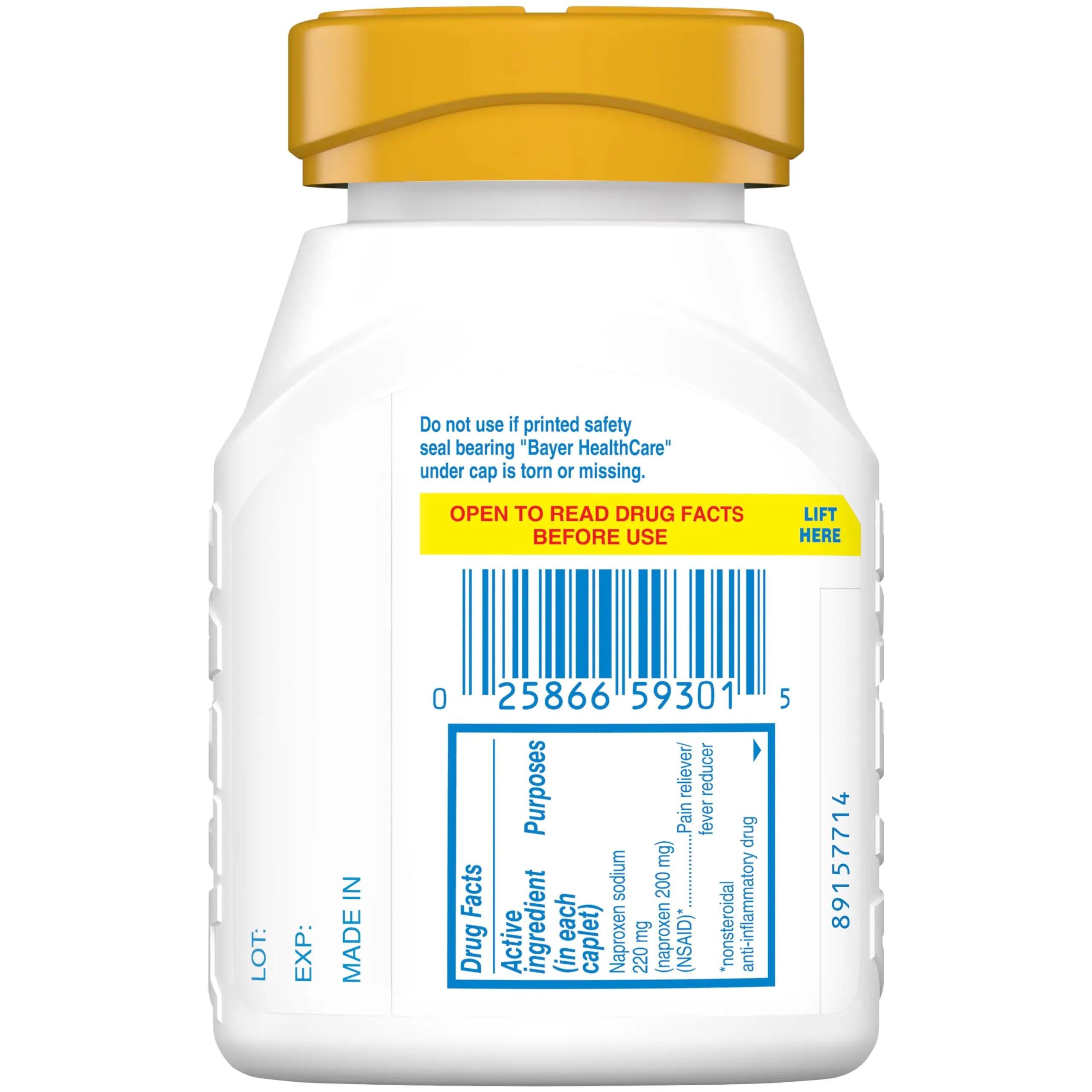 Aleve Pain Reliever & Fever Reducer Naproxen Sodium Caplets, Body Pain Relief, 270 Count Aleve Au supplements