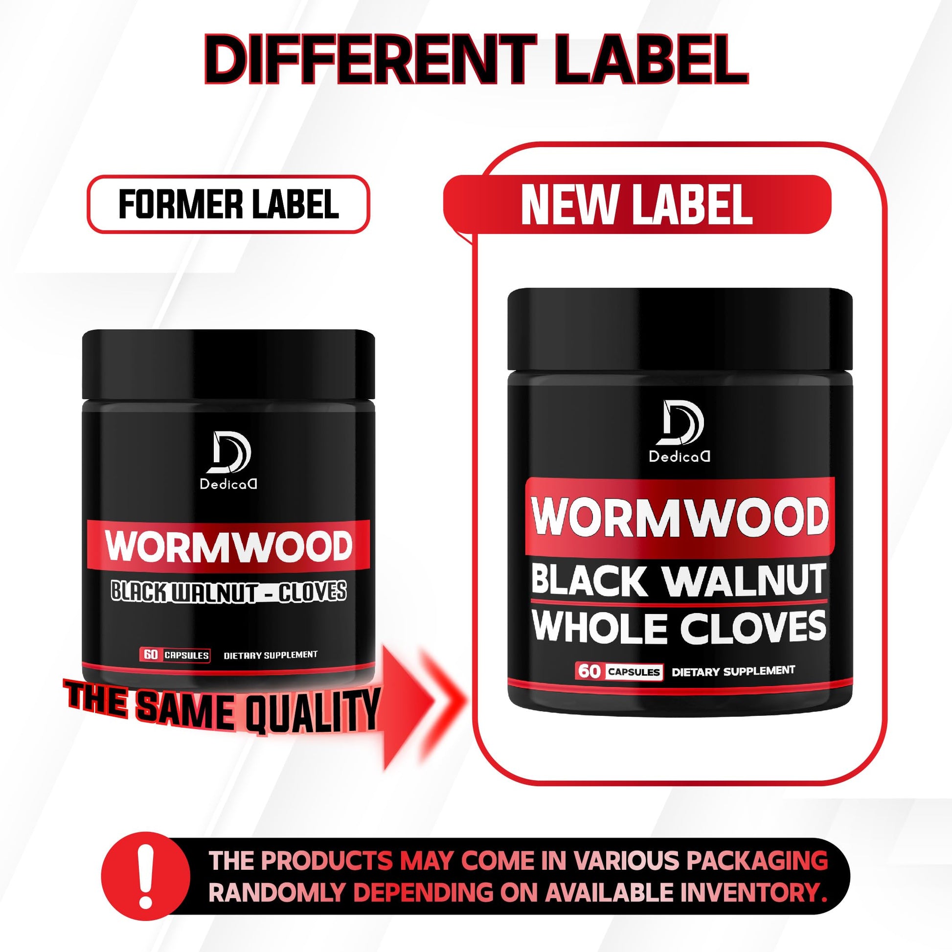 DEDICAD 1500mg Wormwood Capsules with Black Walnut & Cloves - Artemisia Annua Supplement for Immunity - 60 Vegan Capsules DEDICAD Au supplements