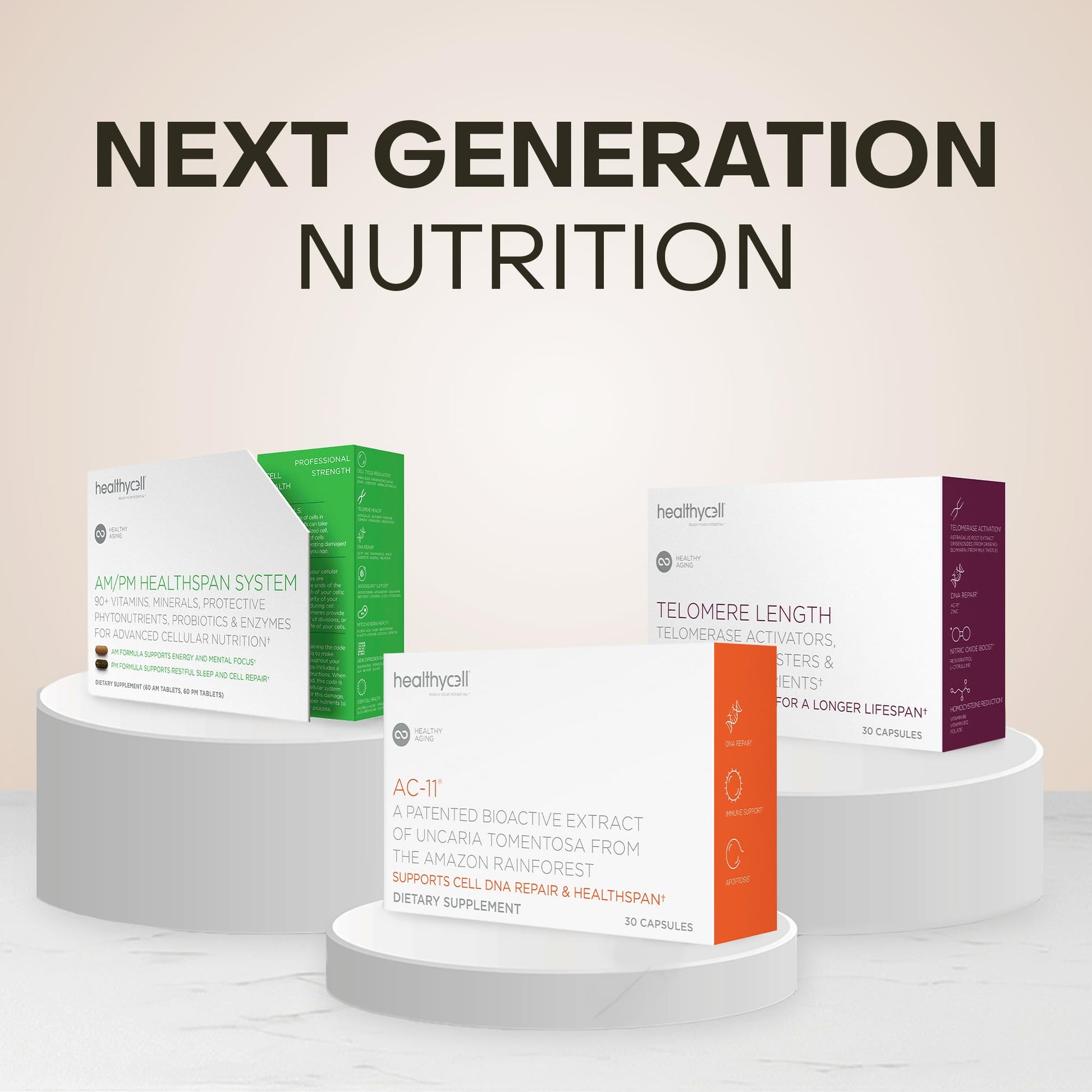 Healthycell Telomere Length Supplement - Anti-Aging Telomere Lengthening Supplements with Phytonutrients & Vitamins for Cellular Health - AC-11, Astragalus & Resveratrol - 30 Capsules Healthycell Au supplements
